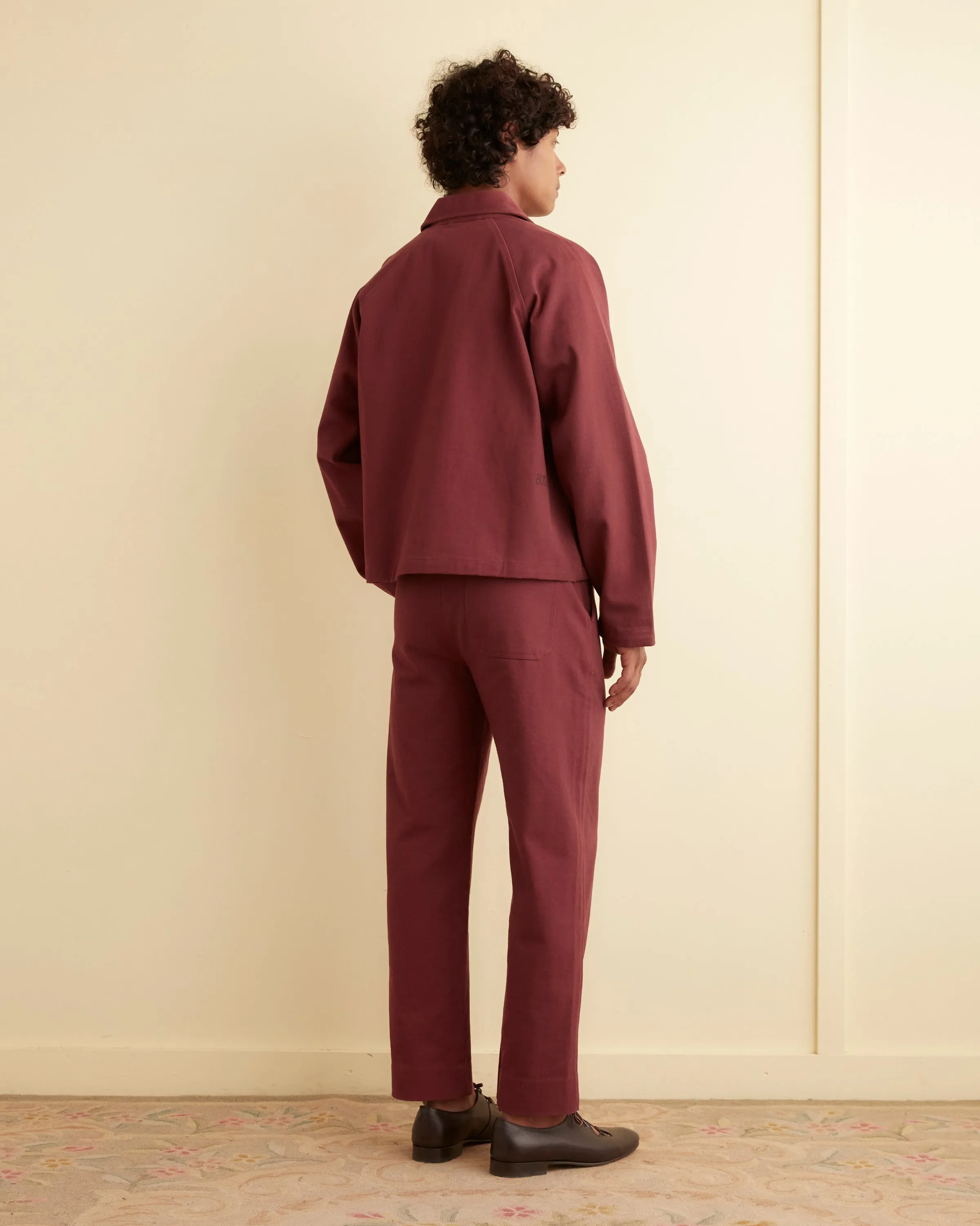 Twill Cropped Car Jacket - Merlot sold by BODE product image thumbnail 3