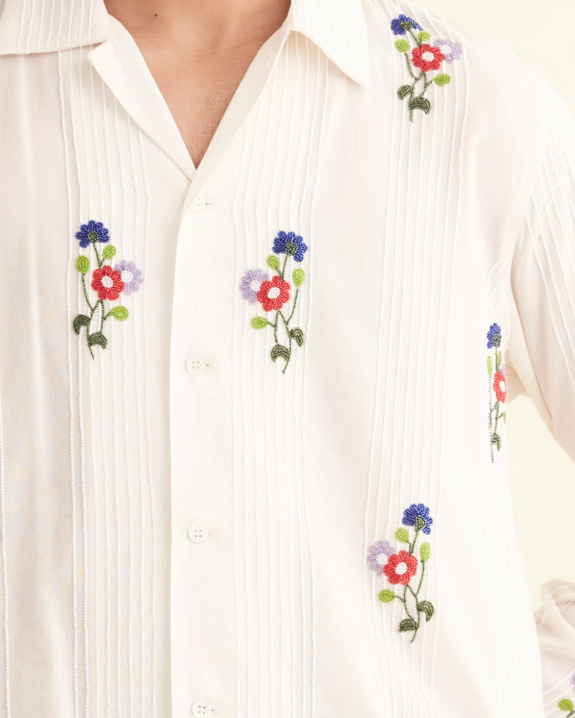 Beaded Wildflower Long Sleeve Shirt sold by BODE product image thumbnail 2