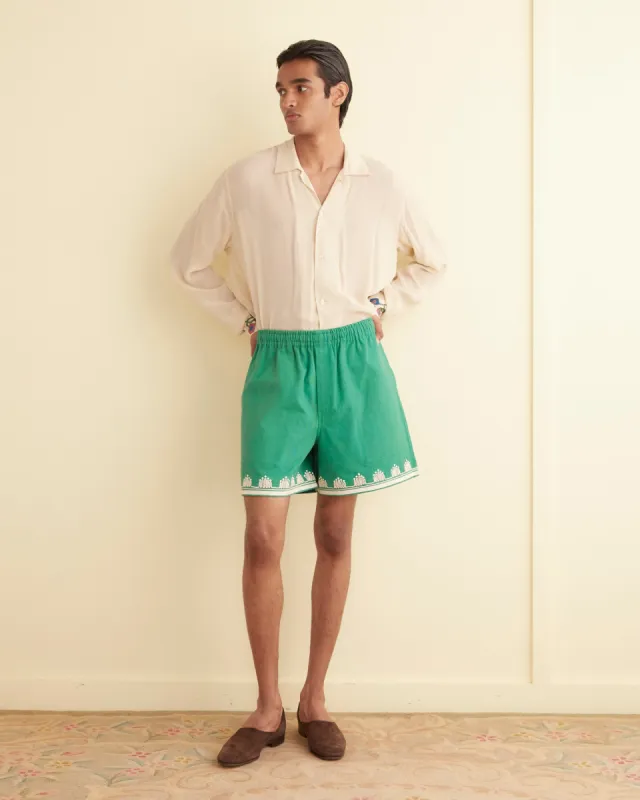 Ripple Appliqué Shorts made by BODE