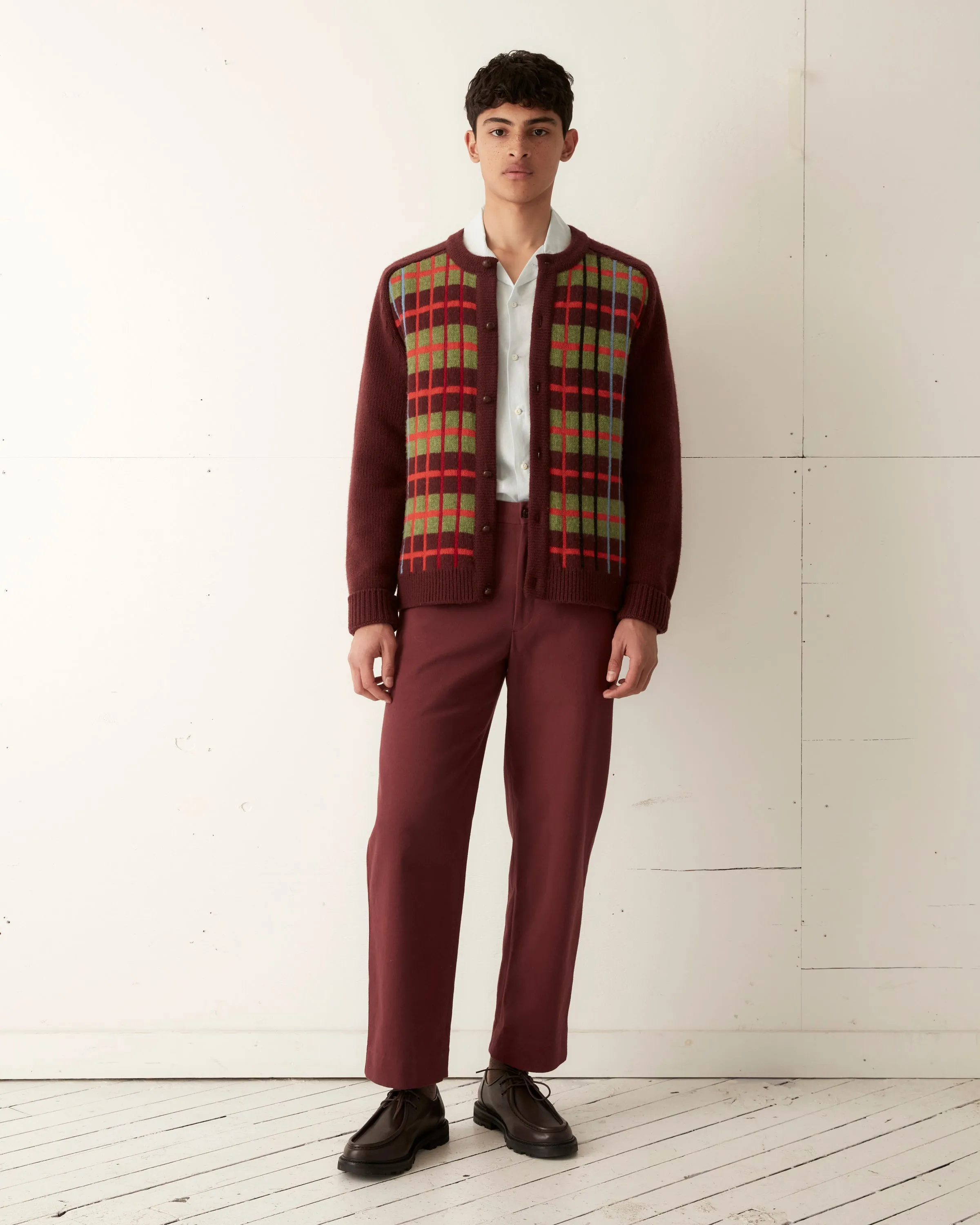 County Plaid Cardigan sold by BODE