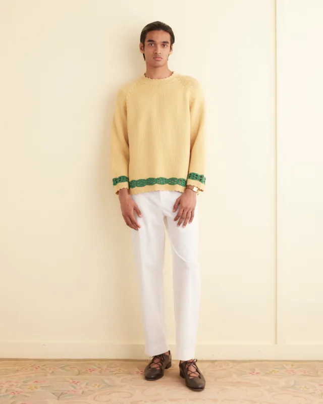 Daisy Garland Sweater - Yellow sold by BODE