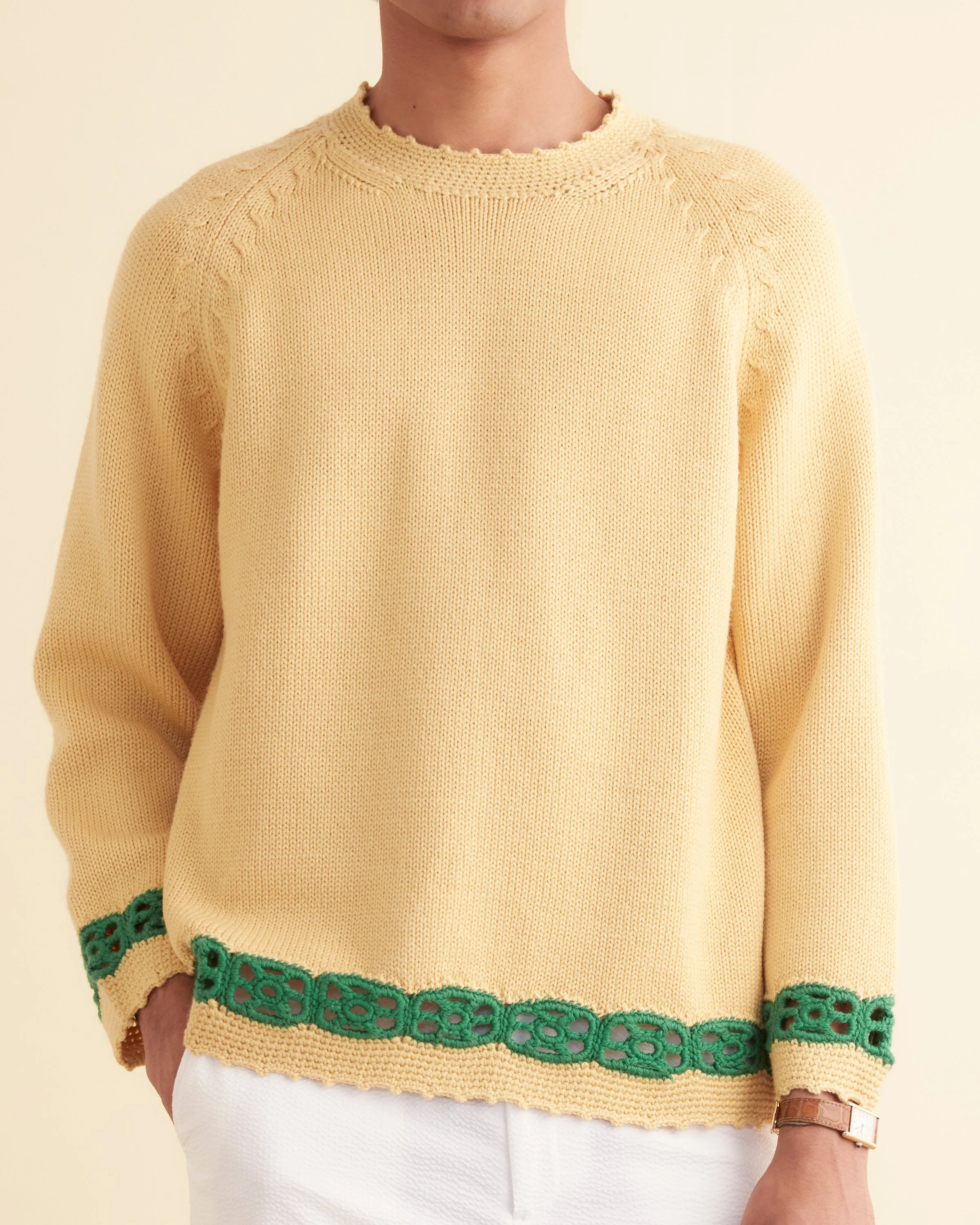 Daisy Garland Sweater - Yellow sold by BODE product image thumbnail 2