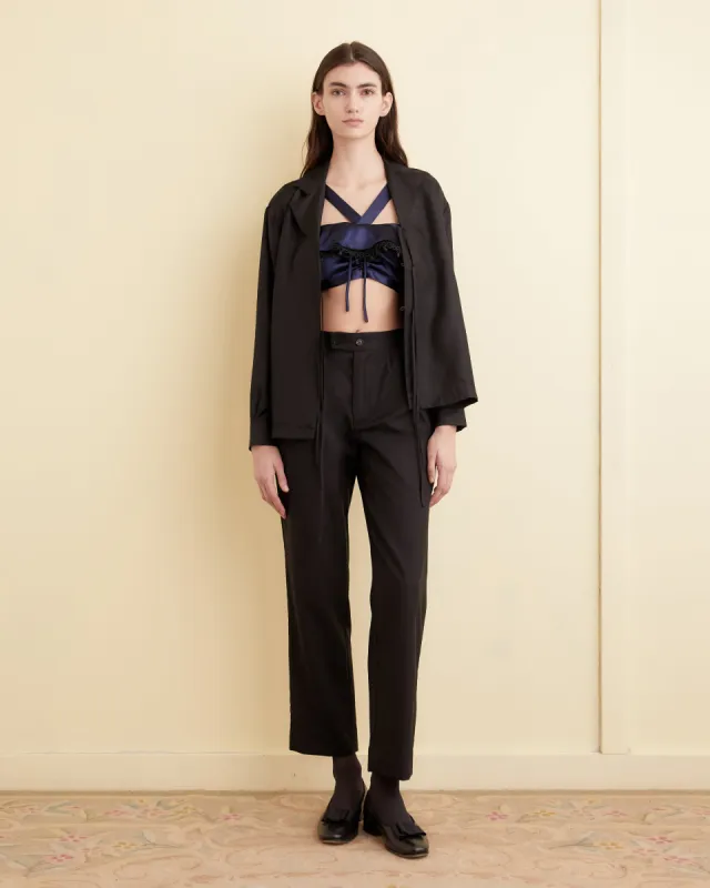 Ruffle Bra - Navy sold by BODE