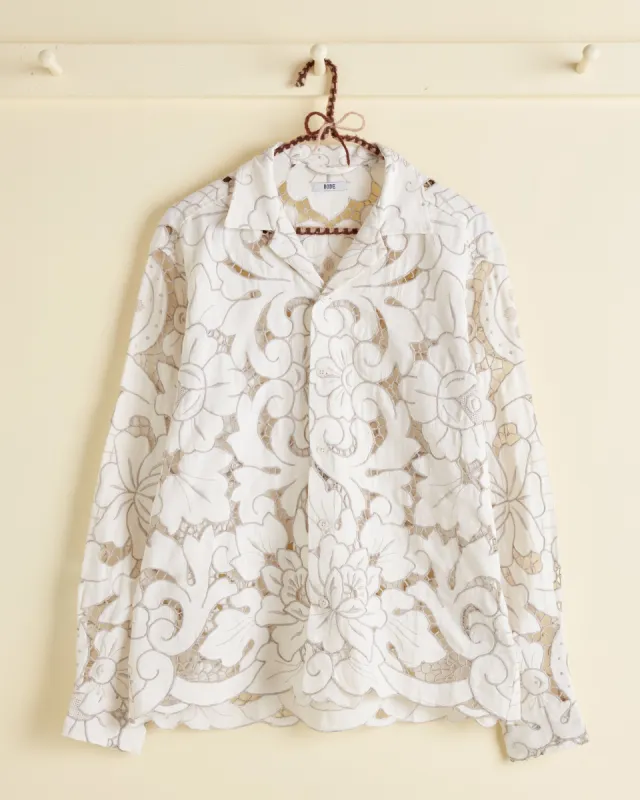 Vanilla Leaf Long Sleeve Shirt - S/M sold by BODE