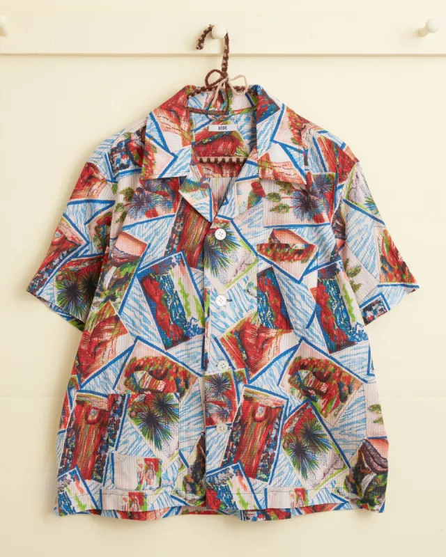 Seersucker Postcard Short Sleeve Shirt sold by BODE