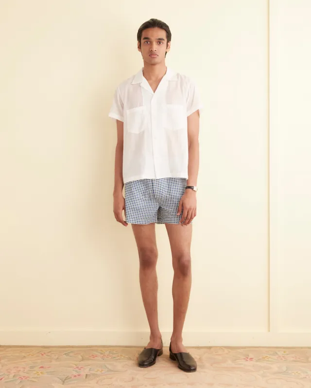 Voile Short Sleeve Shirt - White sold by BODE