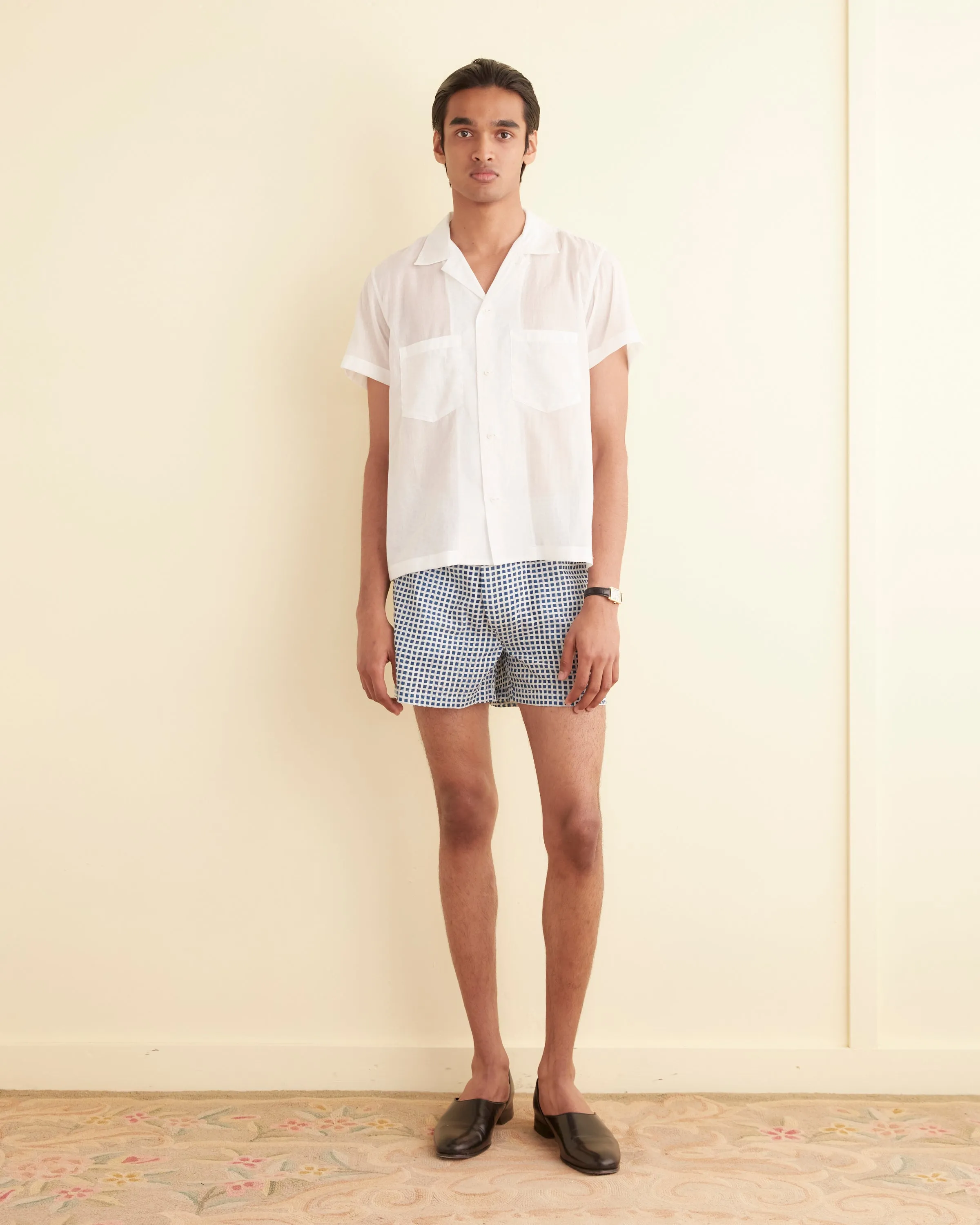Voile Short Sleeve Shirt - White sold by BODE