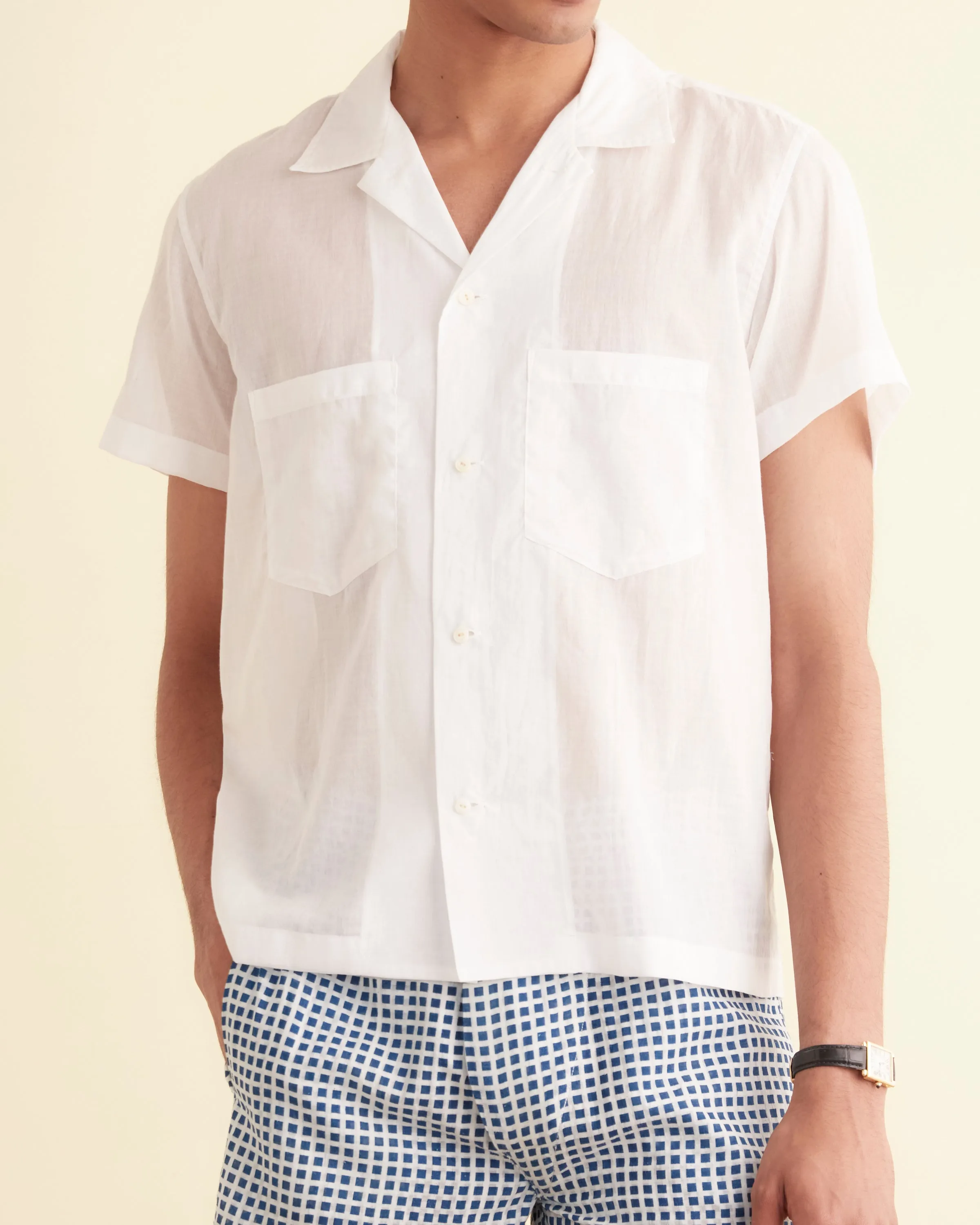 Voile Short Sleeve Shirt - White sold by BODE product image thumbnail 2