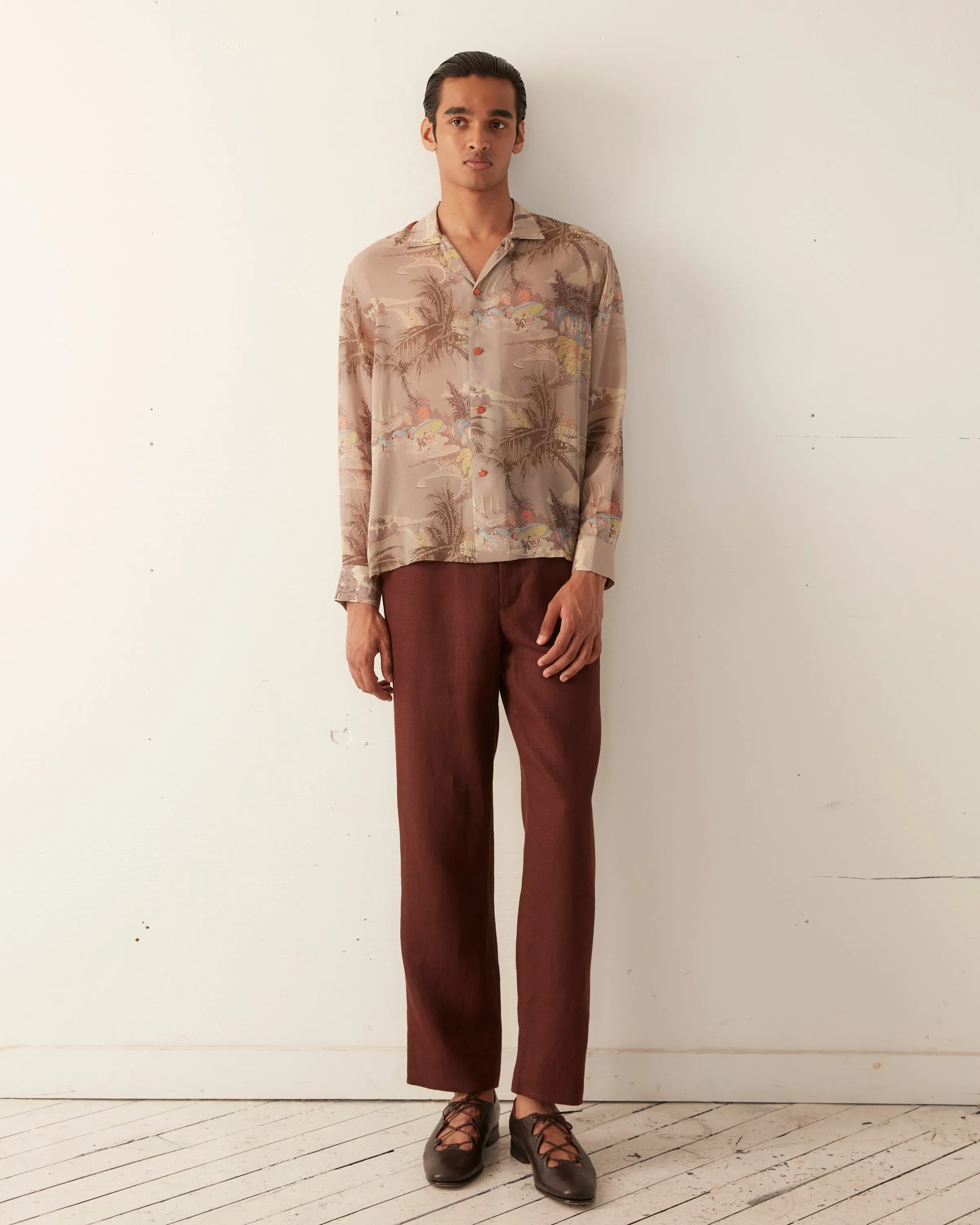 Riviera Print Long Sleeve Shirt sold by BODE