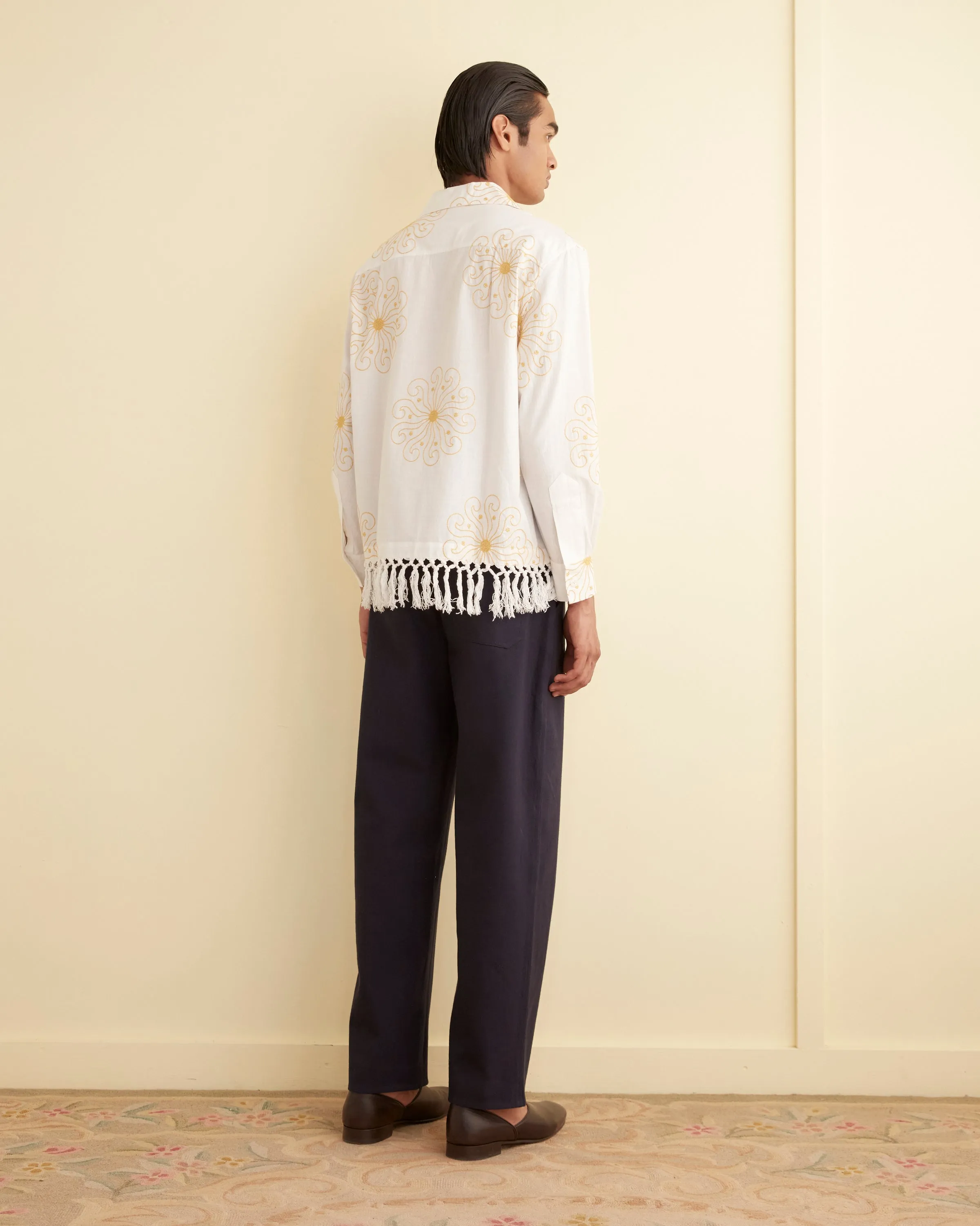 Soleil Fringe Long Sleeve Shirt sold by BODE product image thumbnail 3