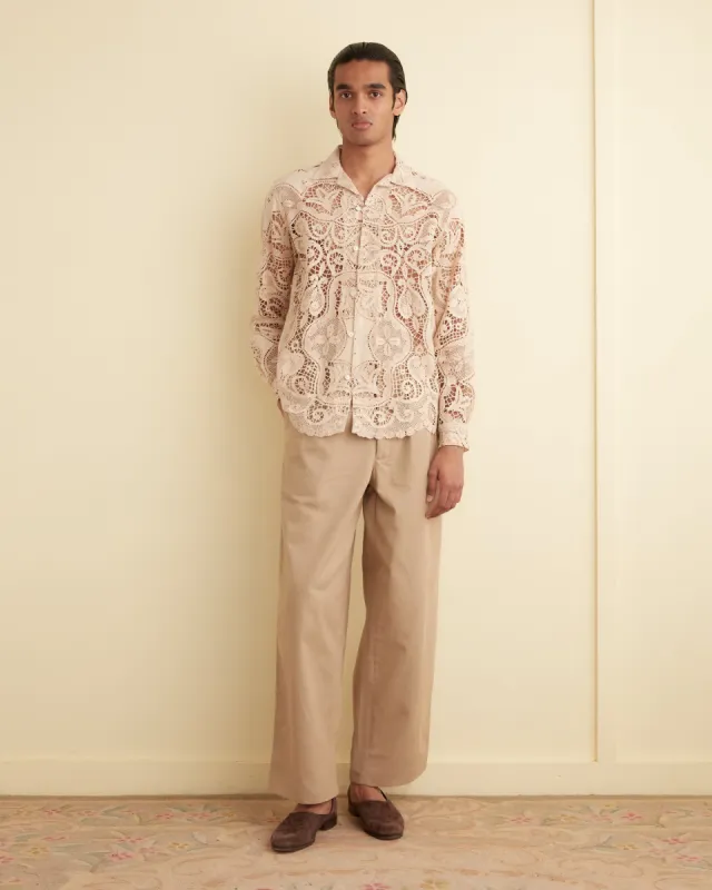 Latte Foam Long Sleeve Shirt - S/M sold by BODE