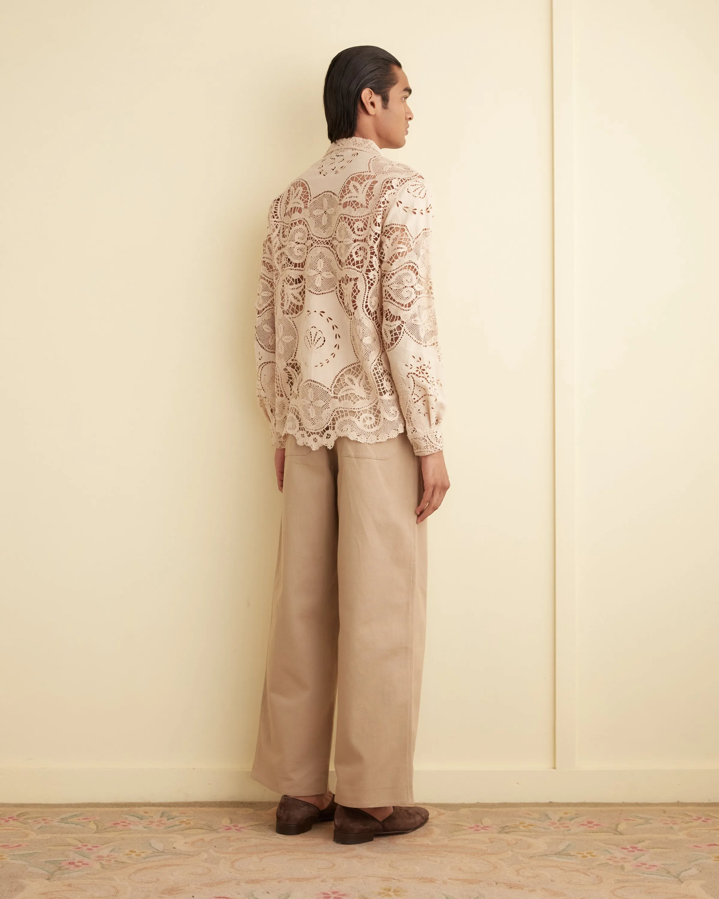 Latte Foam Long Sleeve Shirt - S/M sold by BODE product image thumbnail 3