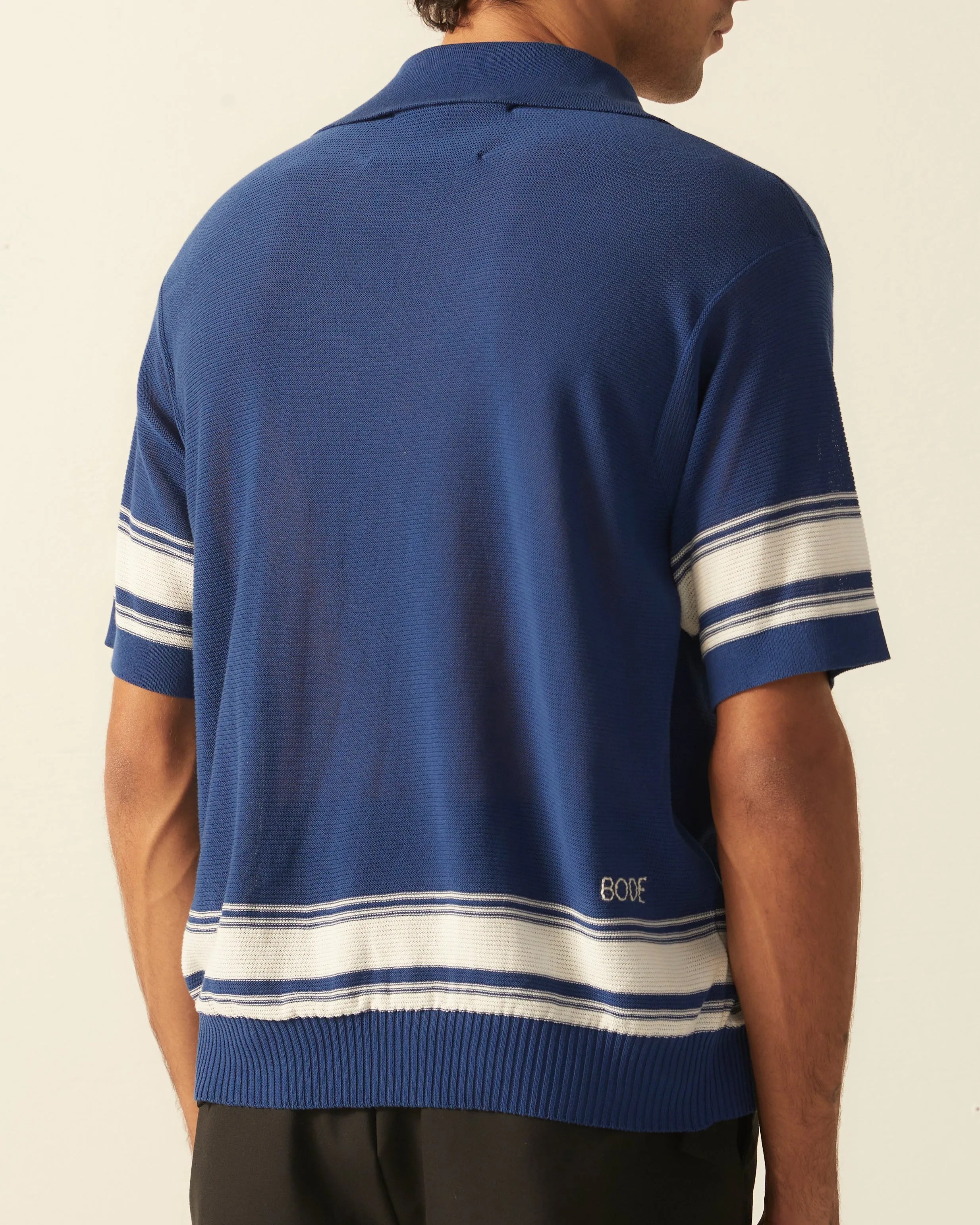 Edge Stripe Polo - Navy sold by BODE product image thumbnail 4