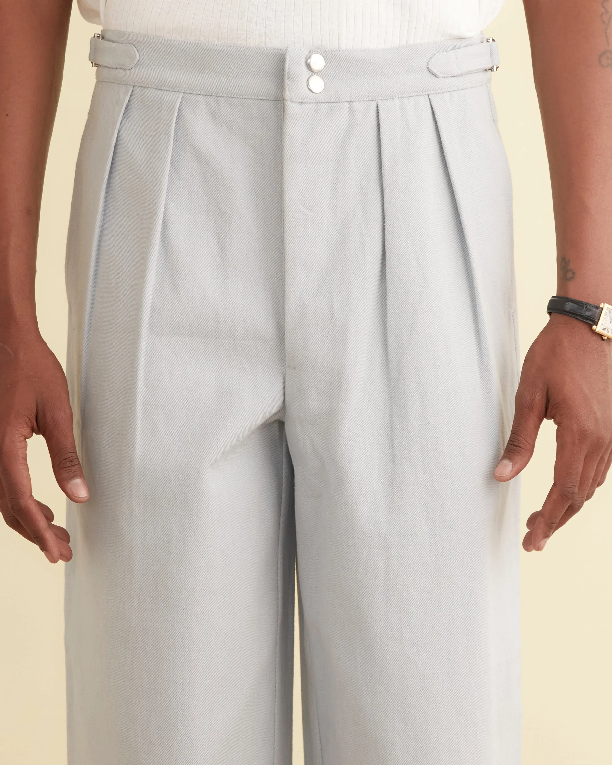 Wide Leg Snap Trousers - Light Blue sold by BODE product image thumbnail 2