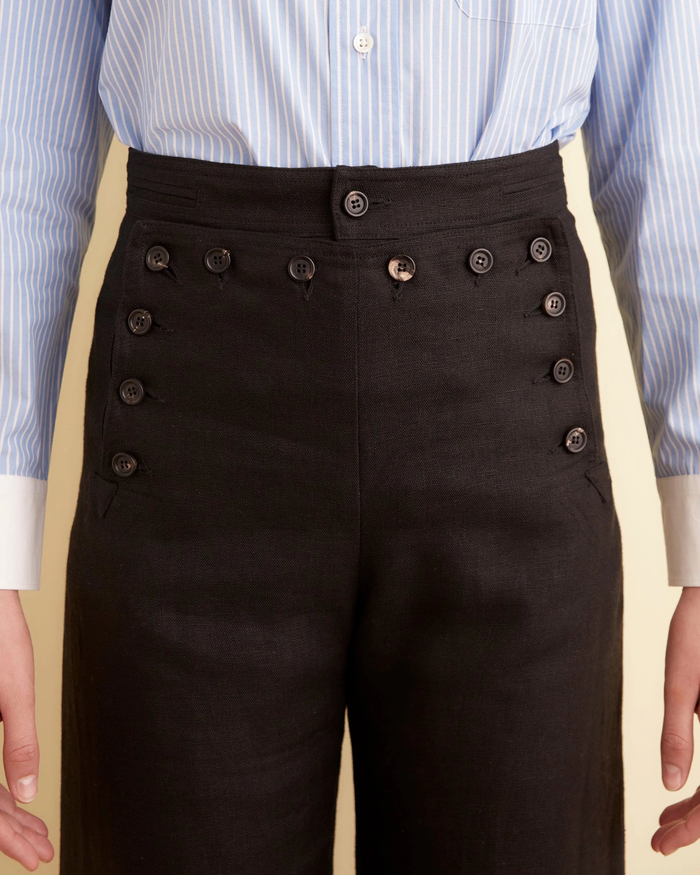 Linen Sailor Trousers - Black sold by BODE product image thumbnail 2