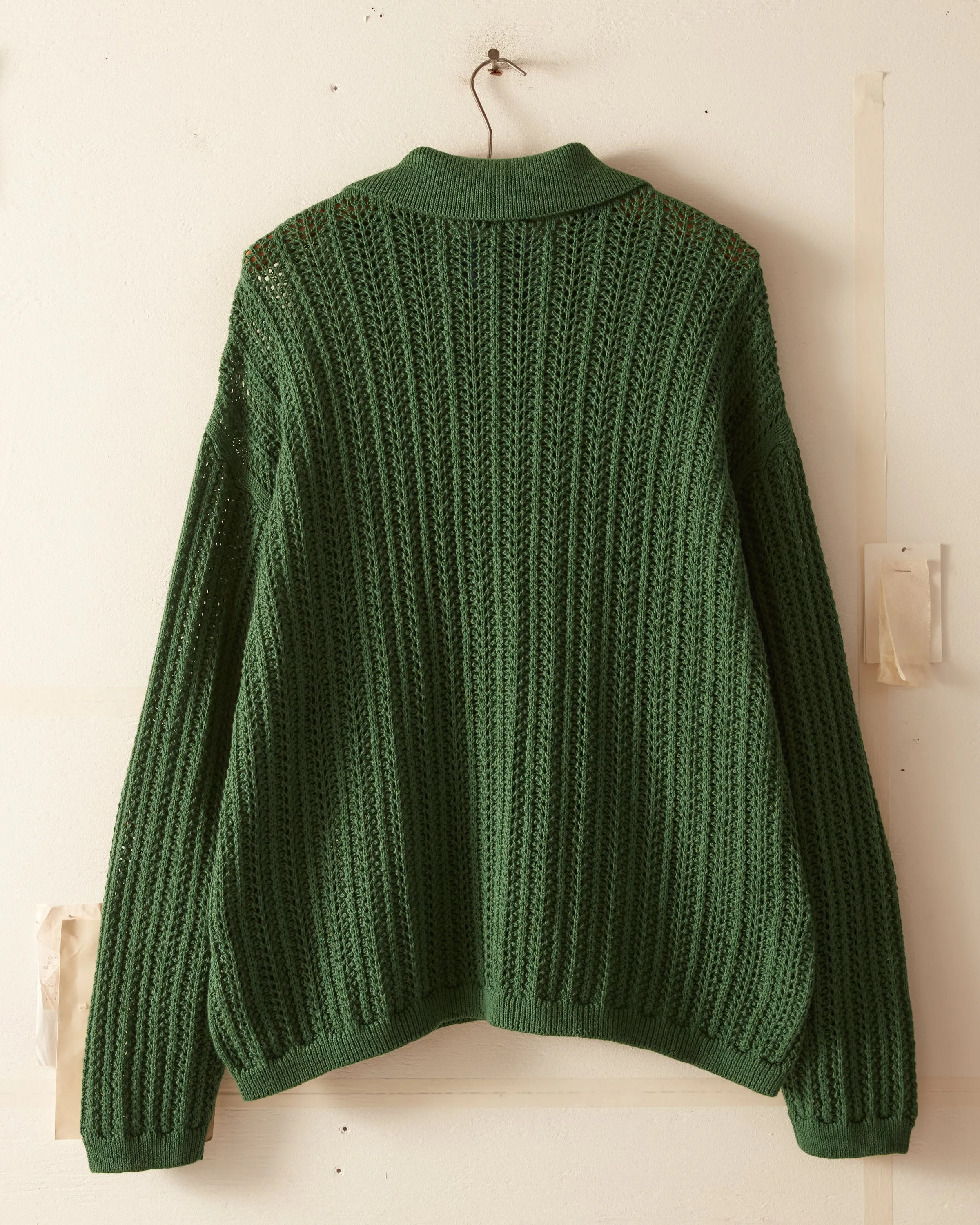 Pointelle Polo Long Sleeve - Green sold by BODE product image thumbnail 5