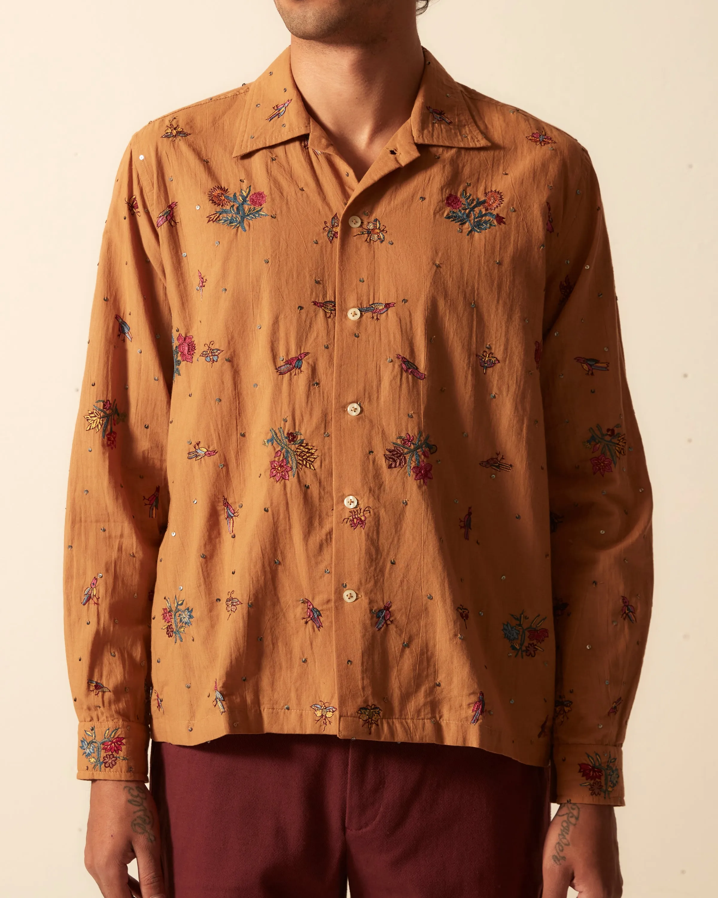 Micro Bird Long Sleeve Shirt sold by BODE product image thumbnail 2
