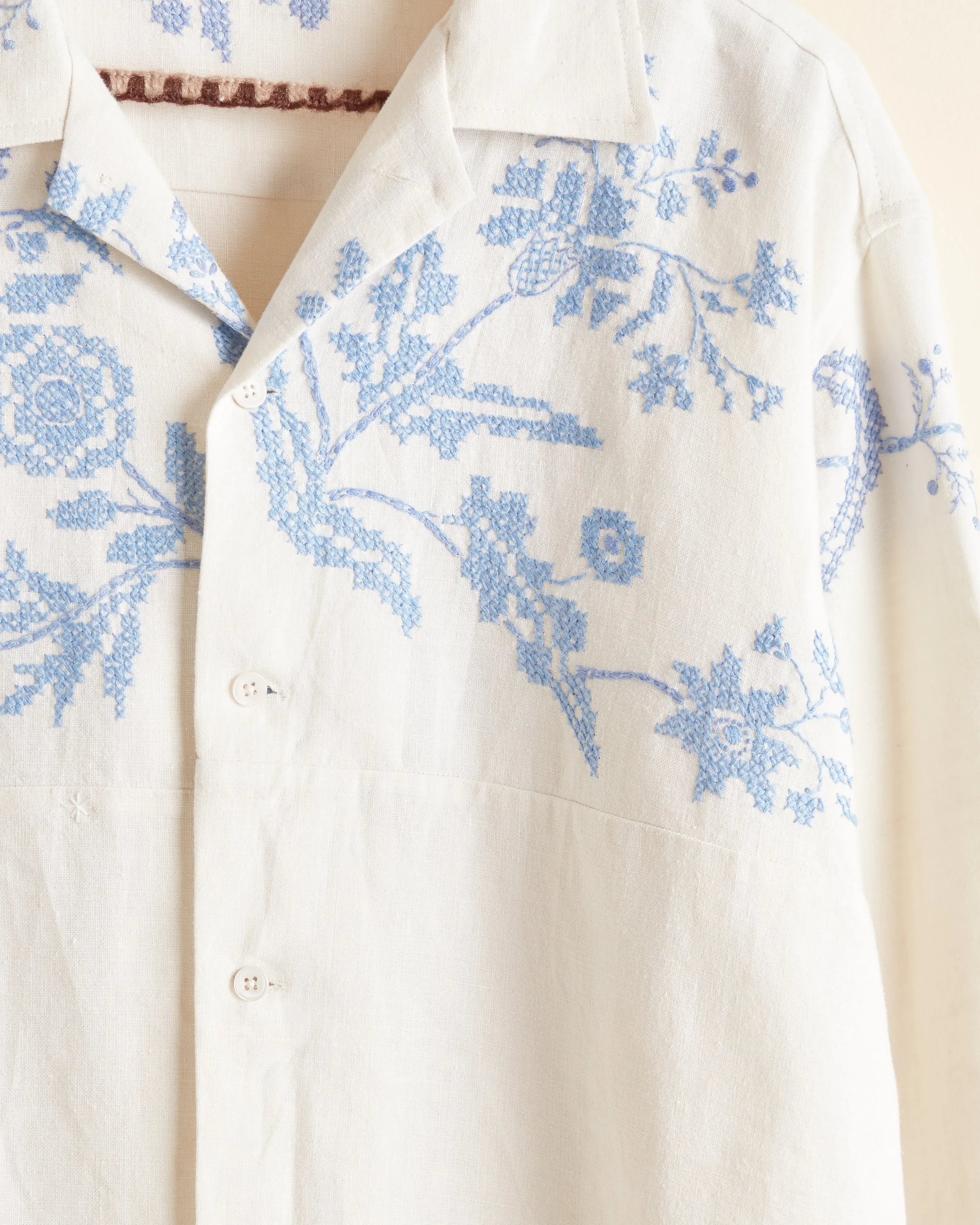 Periwinkle Floret Long Sleeve Shirt - L/XL sold by BODE product image thumbnail 2