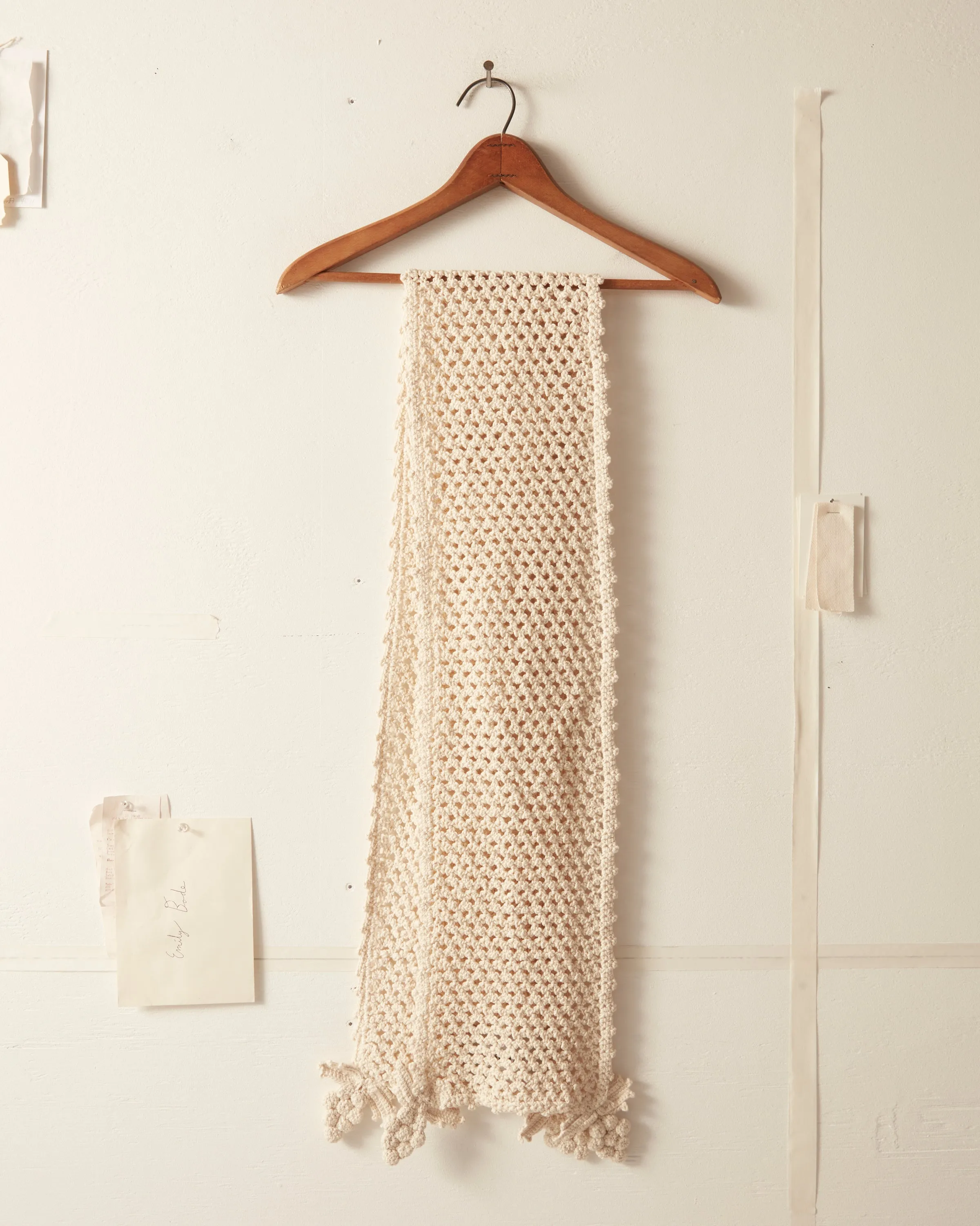 Crochet Grape Scarf - Cream sold by BODE