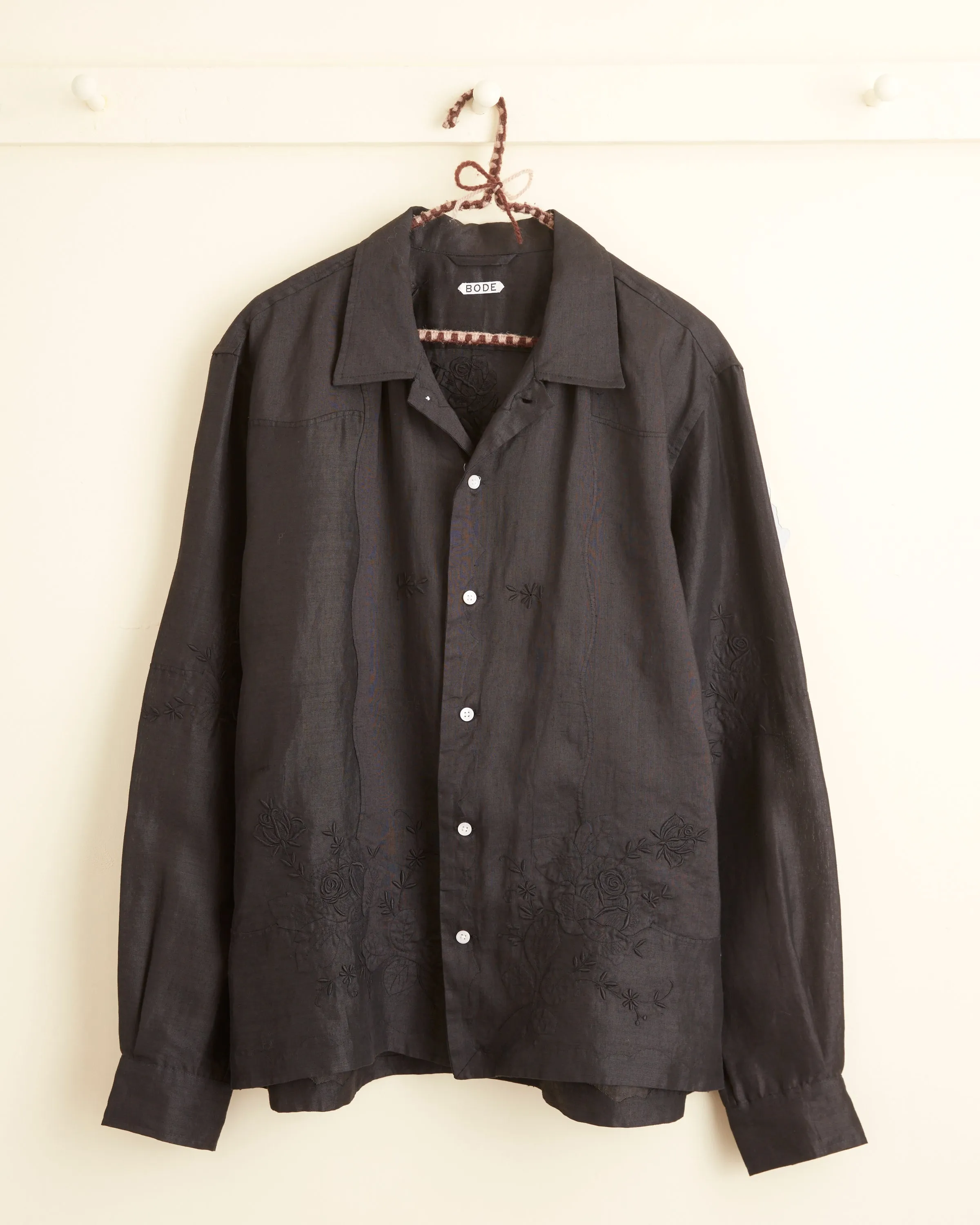 Blackened Rose Long Sleeve Shirt - L sold by BODE