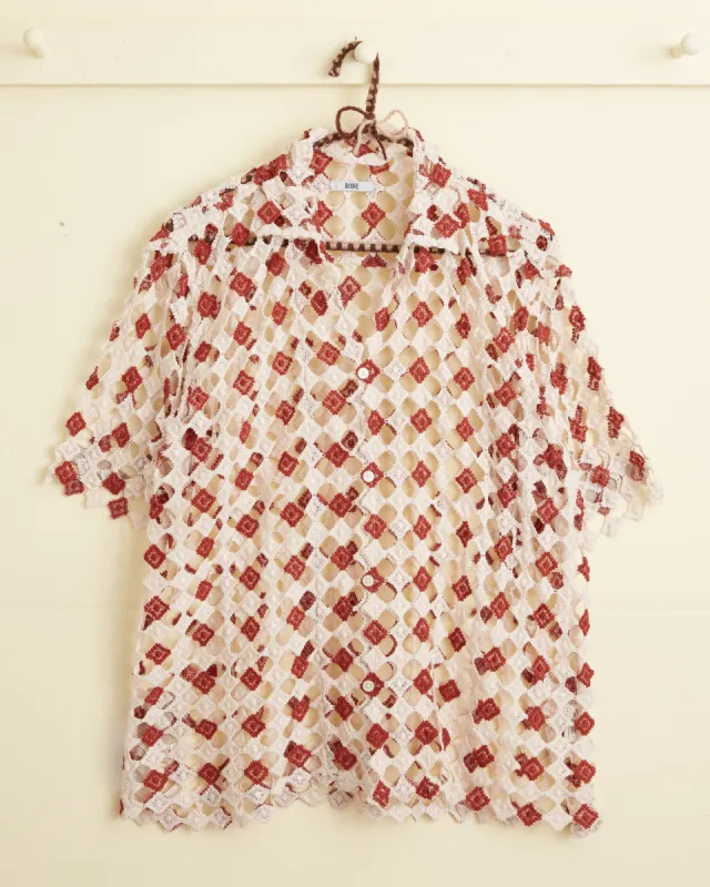 Diamond Lace Short Sleeve Shirt made by BODE