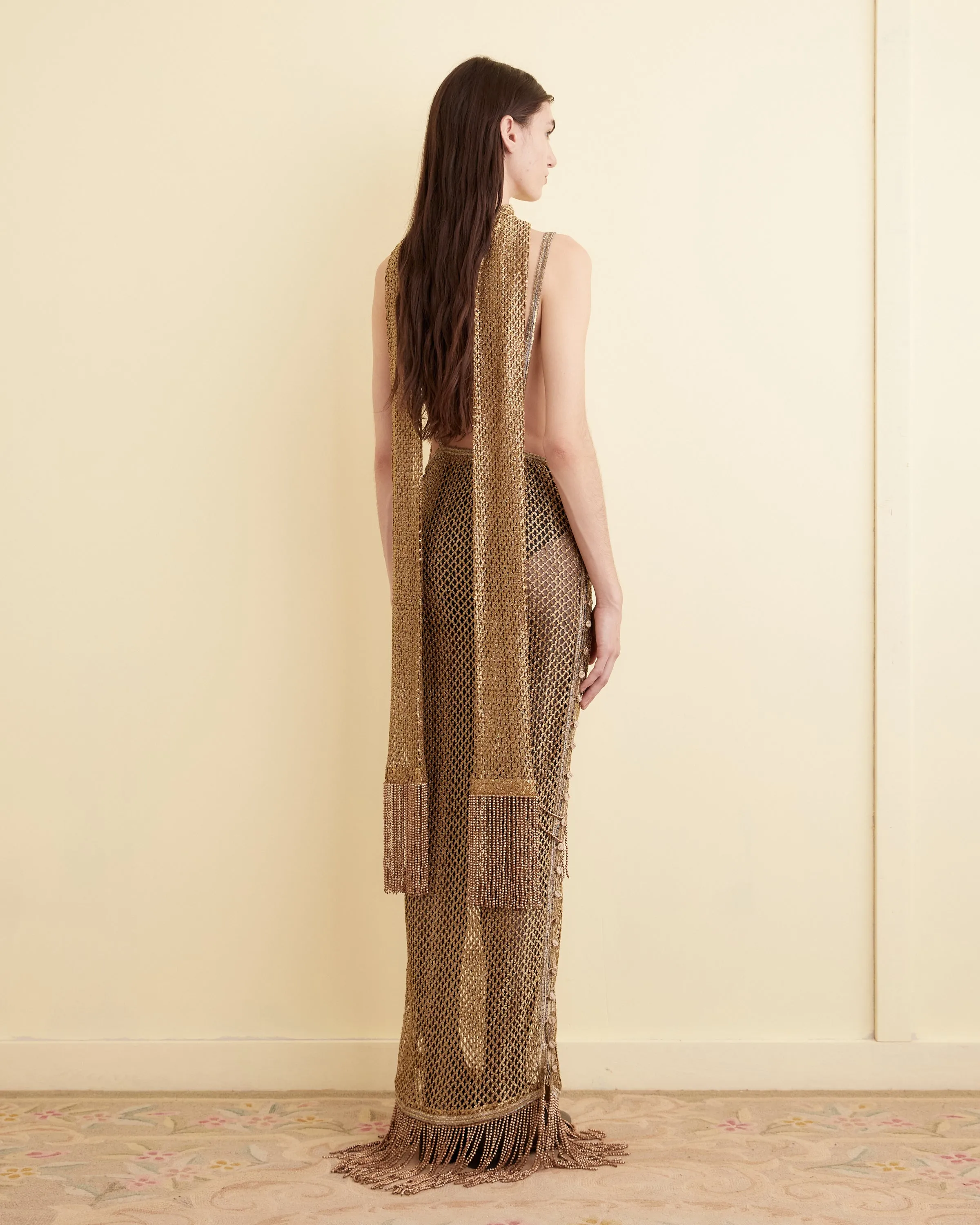 Lamé Lace Dress sold by BODE product image thumbnail 4