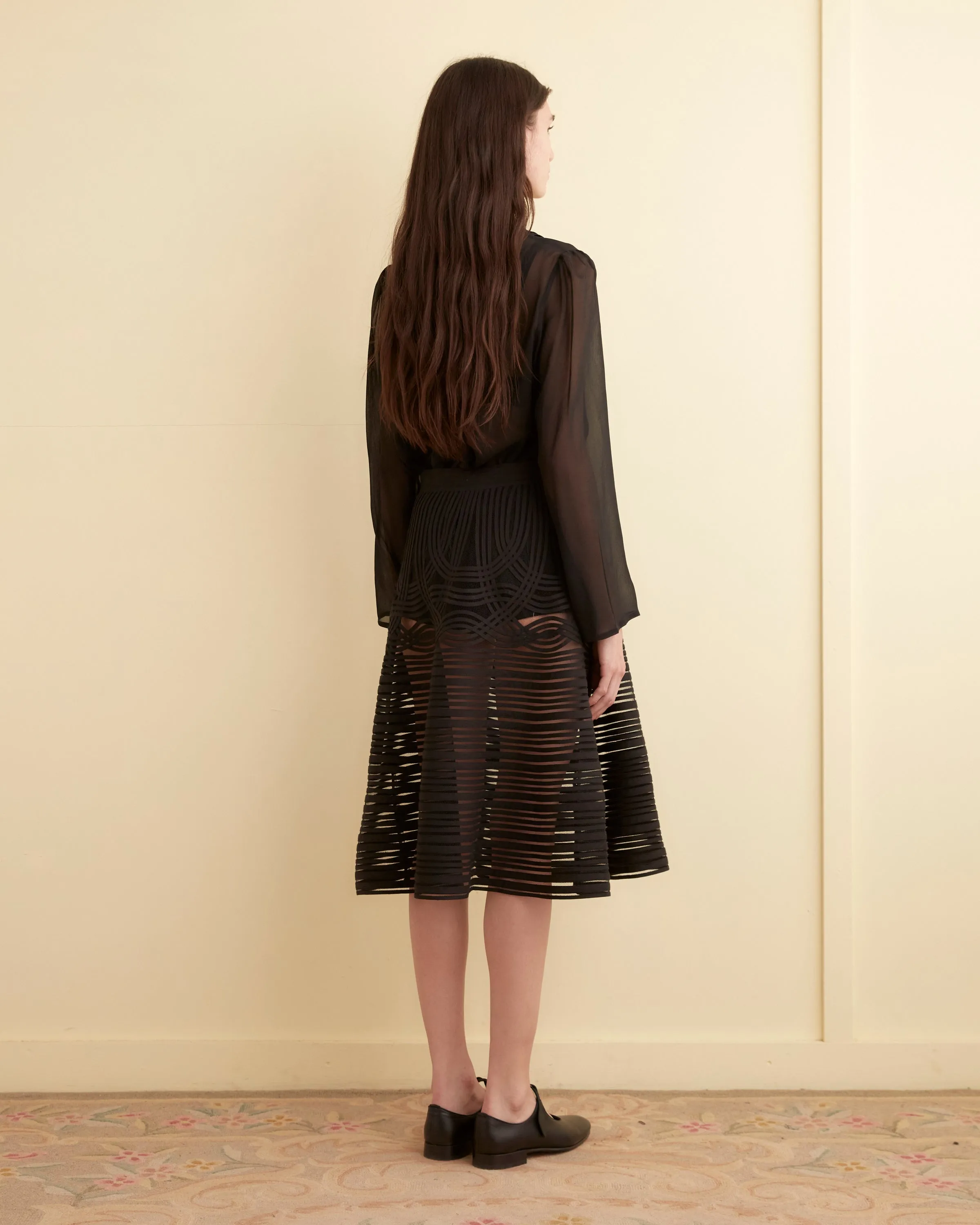 Sheer Trellis Skirt - Black sold by BODE product image thumbnail 3