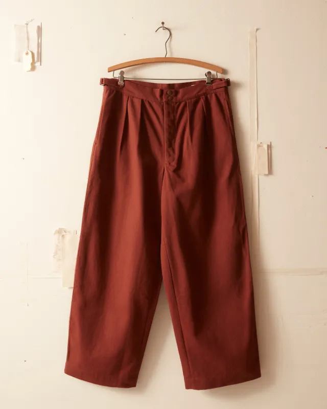 Wide Leg Snap Trousers - Cinnamon sold by BODE