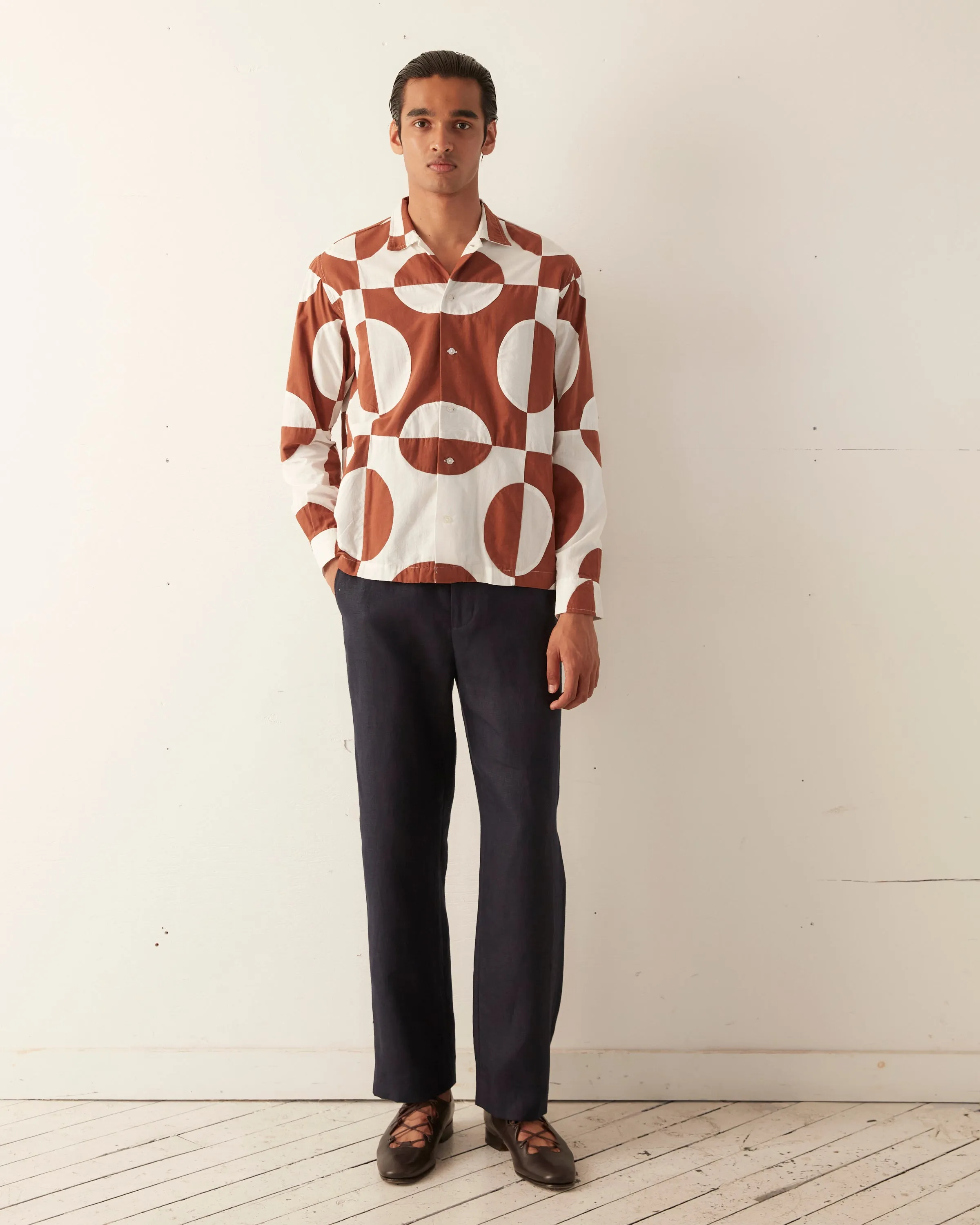 Duo Oval Patchwork Long Sleeve Shirt sold by BODE