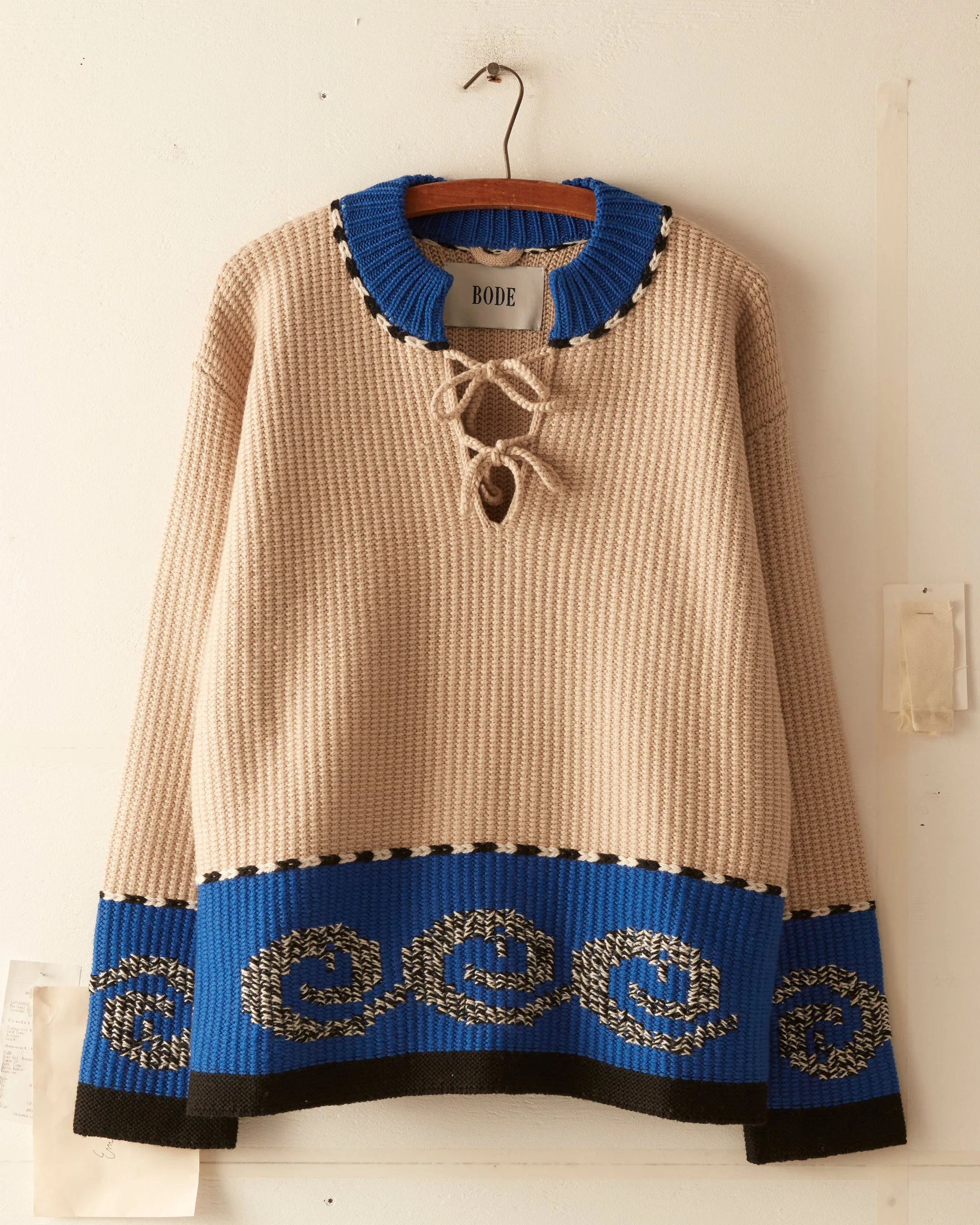 Cape Cod Cross Stitch Pullover - Tan sold by BODE