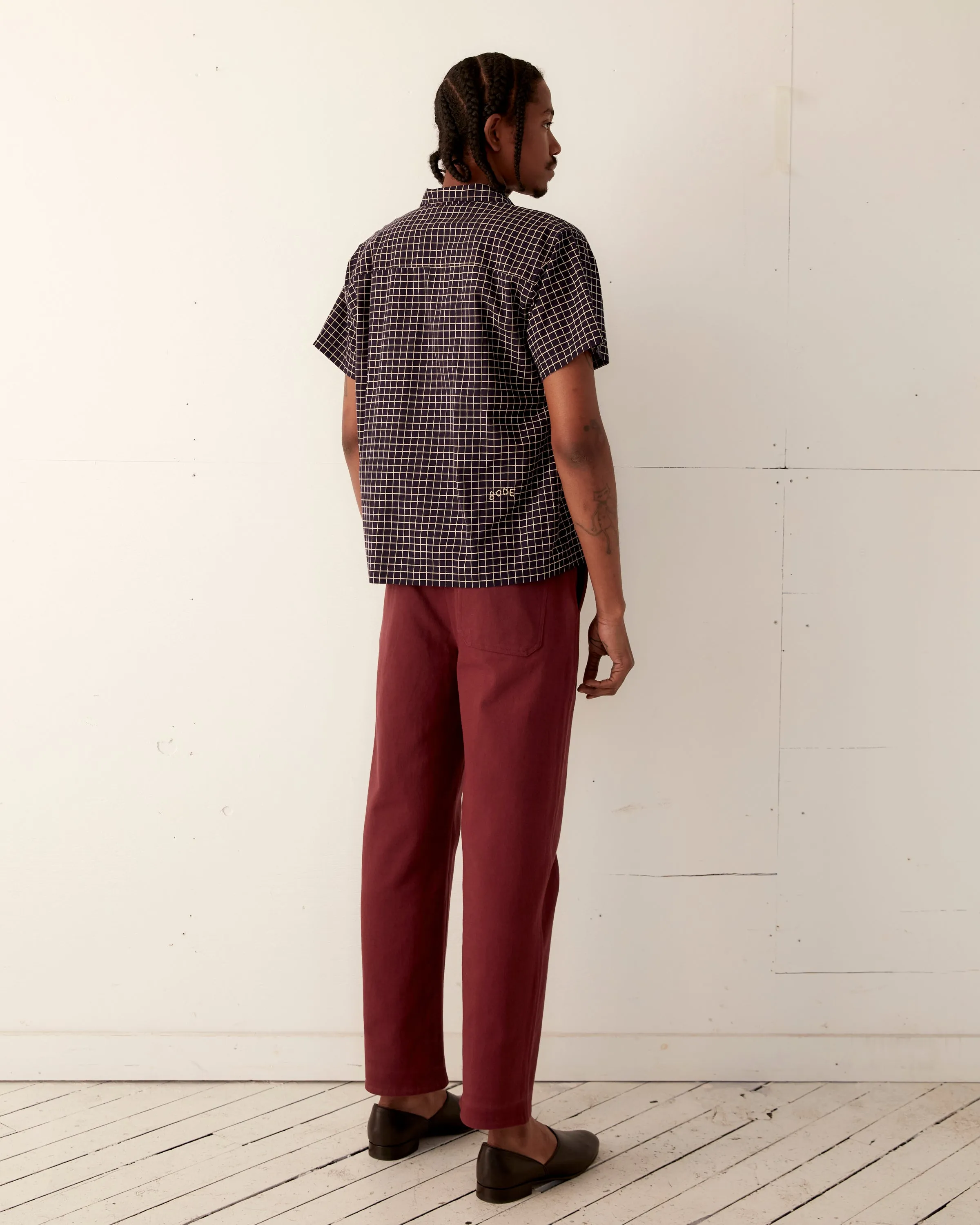 Midnight Grid Short Sleeve Shirt sold by BODE product image thumbnail 4