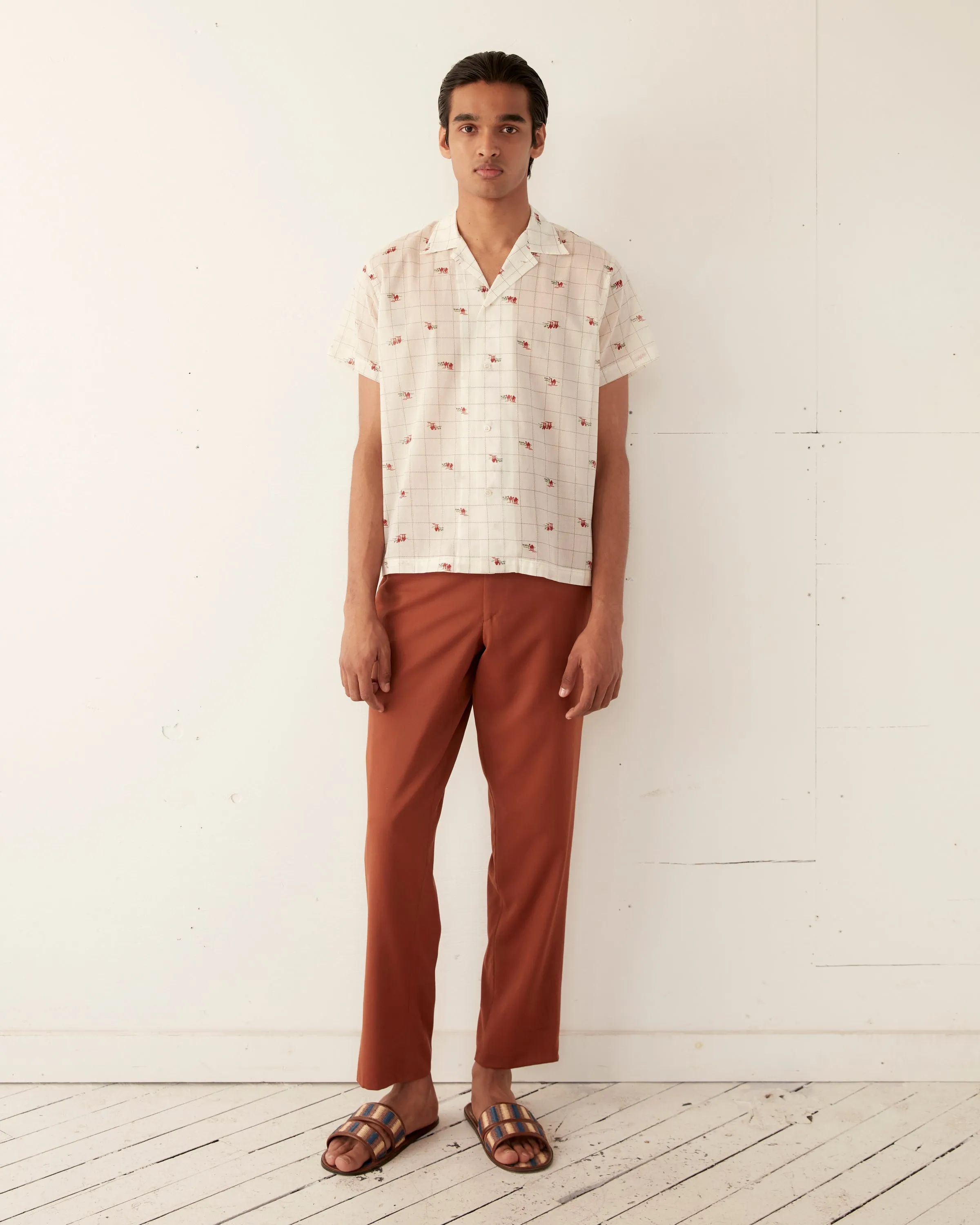 Sheer Camel Short Sleeve Shirt sold by BODE