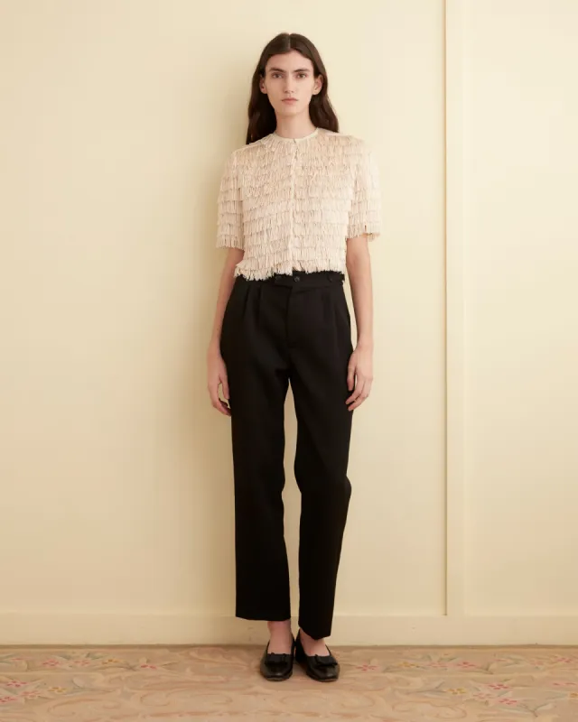 Bombard Fringe Top - Cream sold by BODE