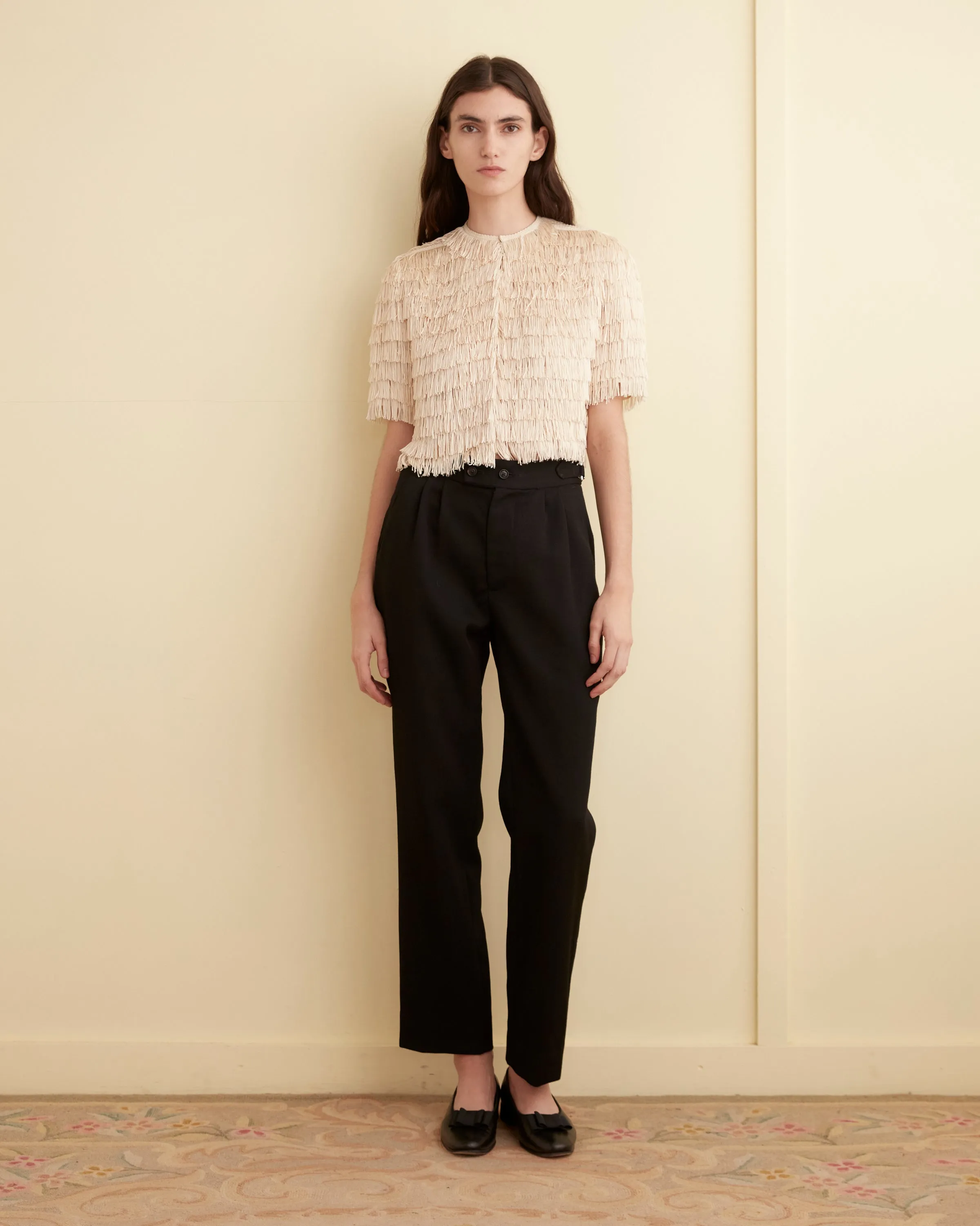 Bombard Fringe Top - Cream sold by BODE