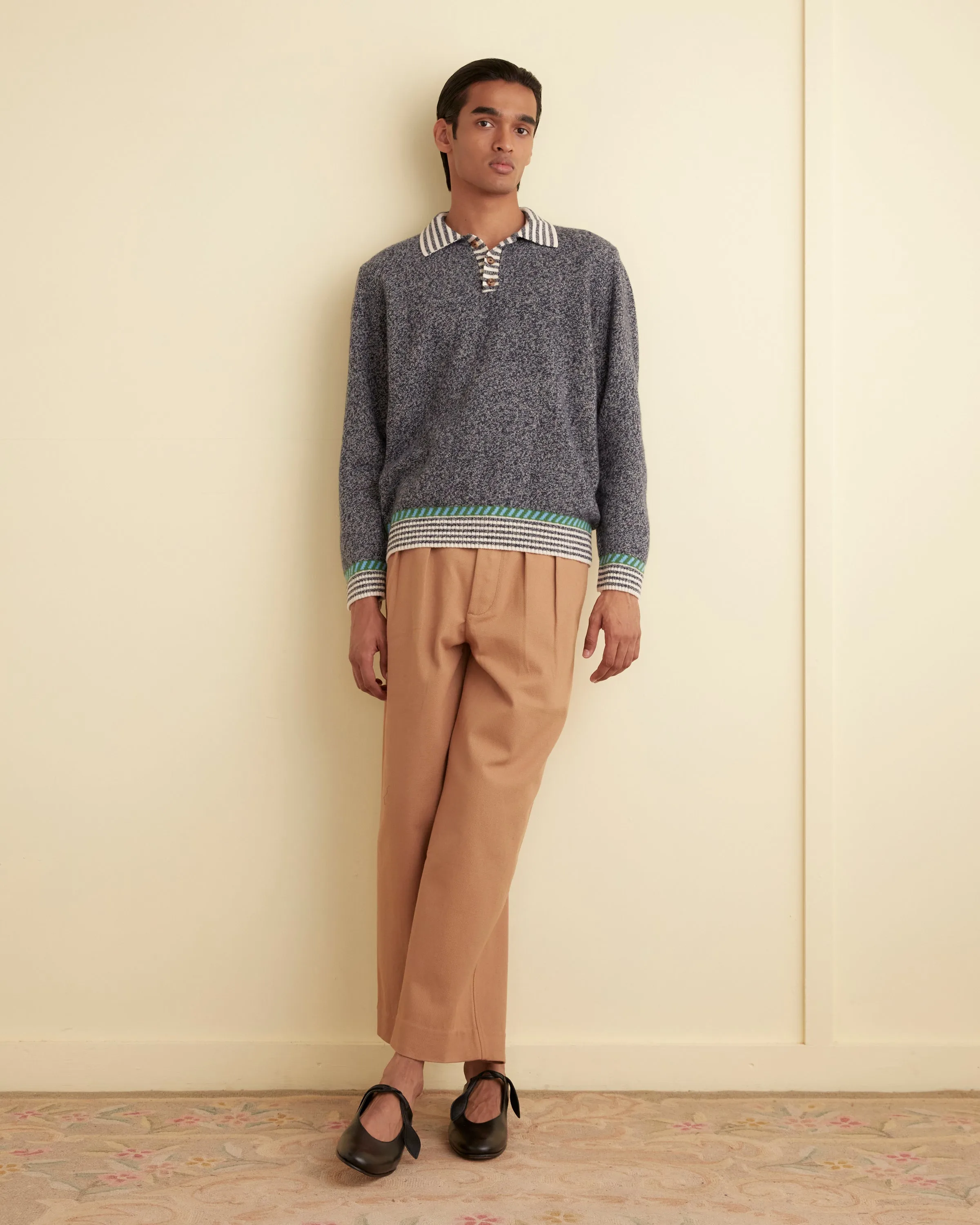 Eldridge Trim Pullover - Black sold by BODE