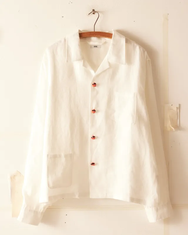 Red Sailor Button Long Sleeve Shirt - XXL made by BODE