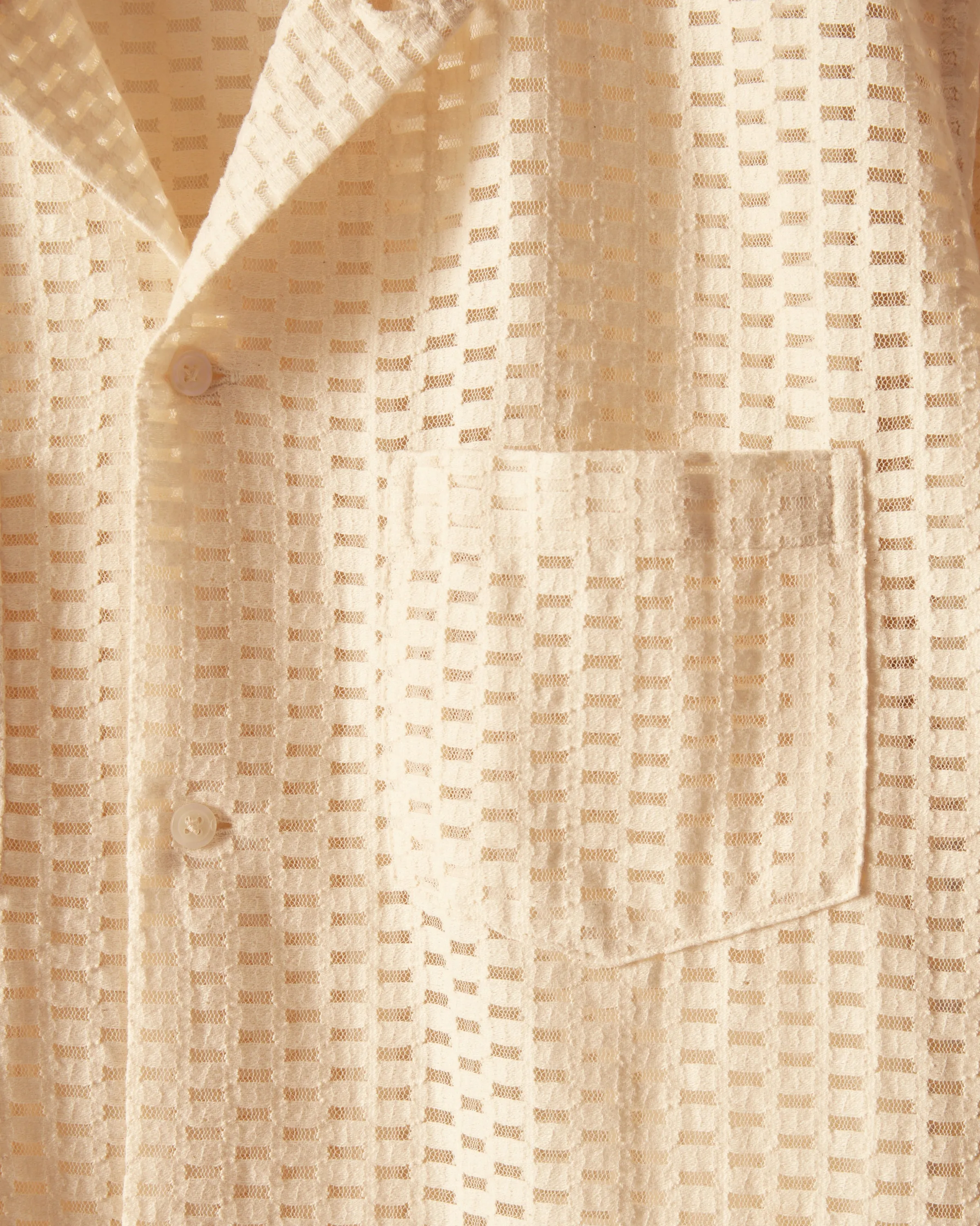 Sheer Brick Lace Short Sleeve Shirt sold by BODE product image thumbnail 3