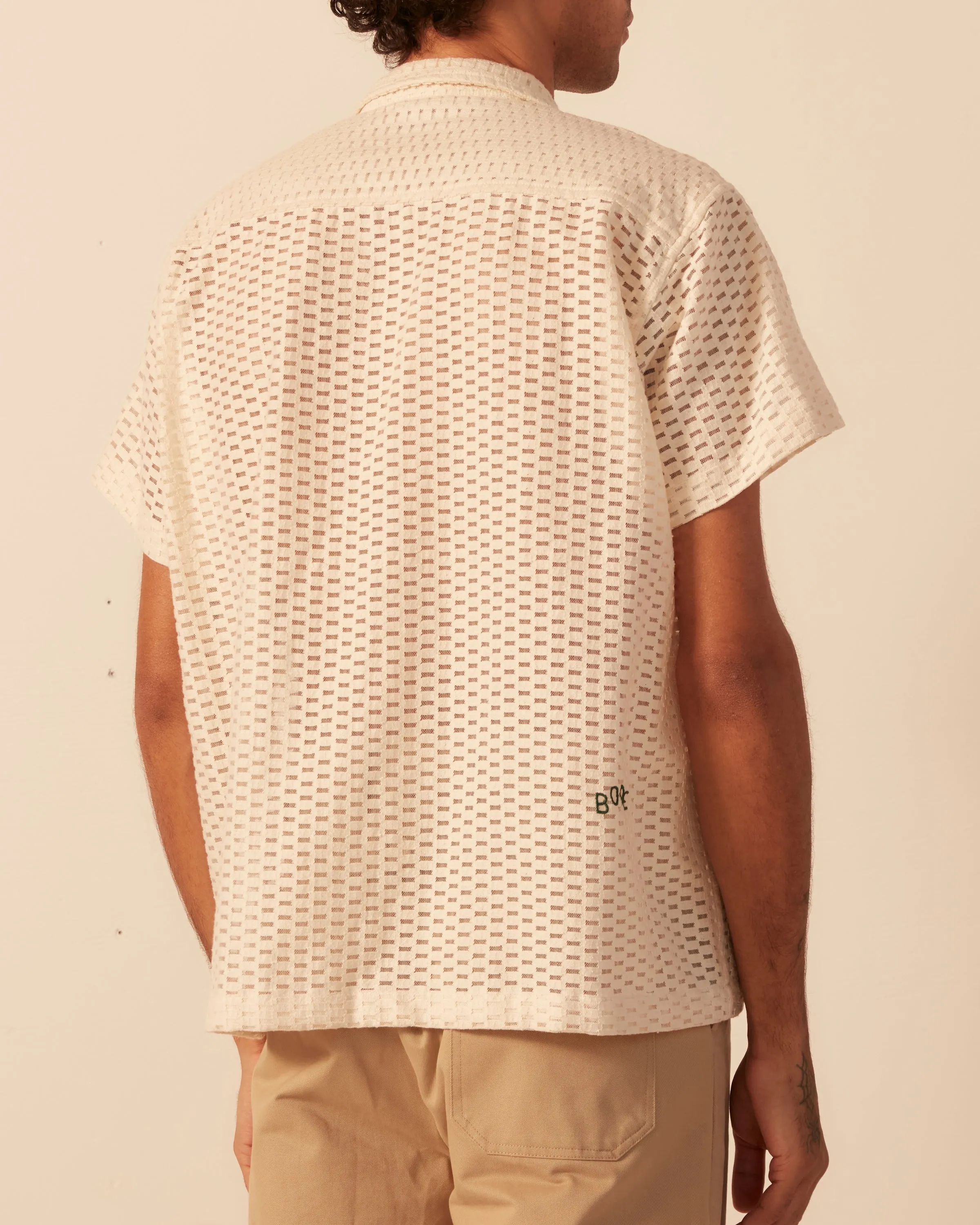 Sheer Brick Lace Short Sleeve Shirt sold by BODE product image thumbnail 4