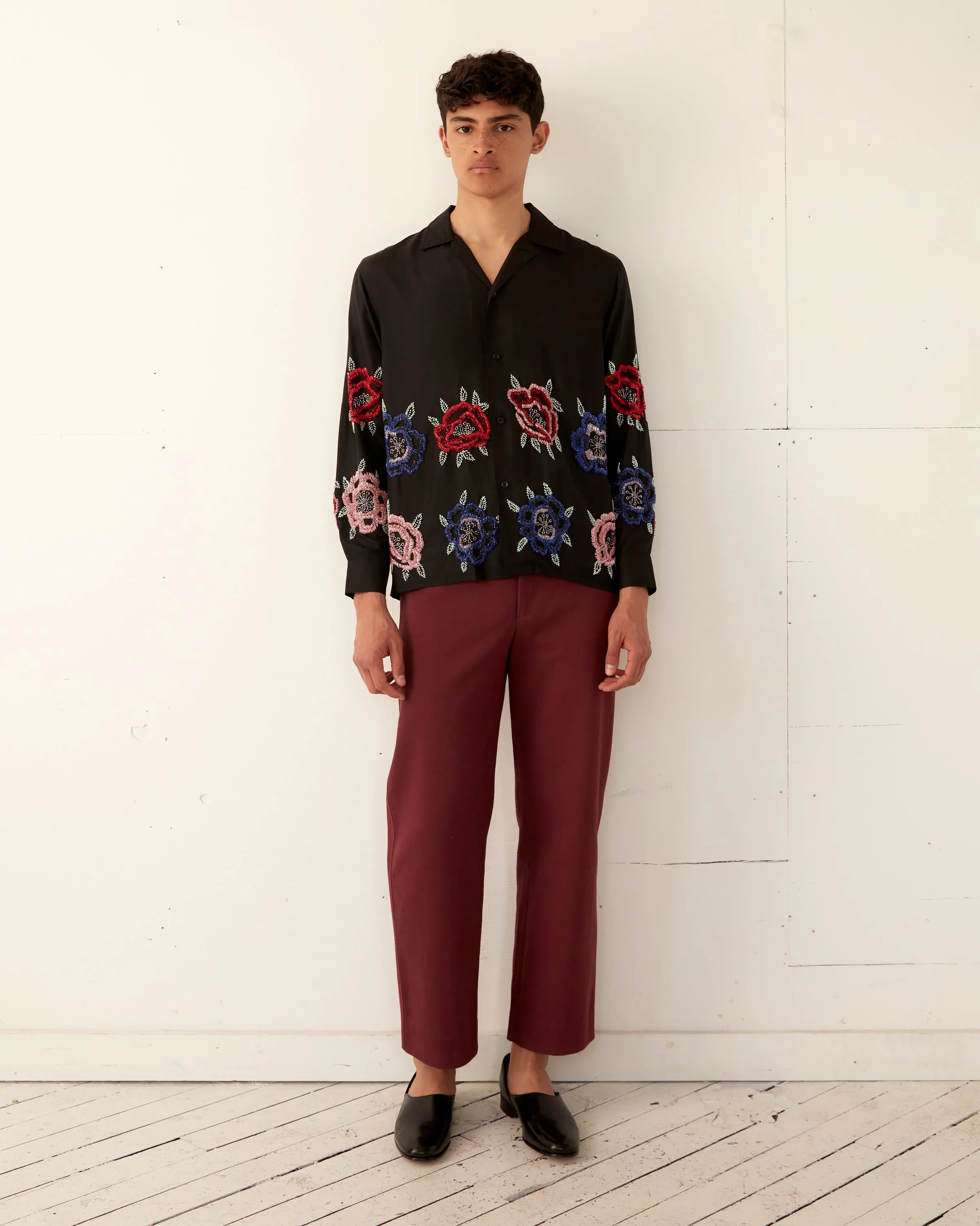 Beaded Poppy Long Sleeve Shirt sold by BODE