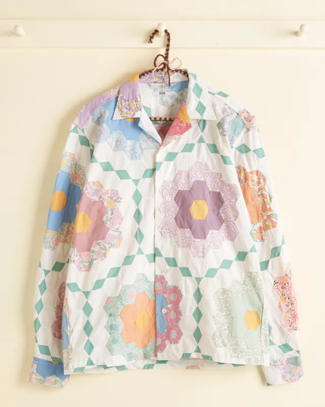 Honeycomb Carnation Long Sleeve Shirt - XS/S sold by BODE