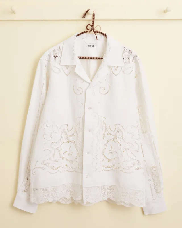 Cutwork Web Long Sleeve Shirt - M sold by BODE