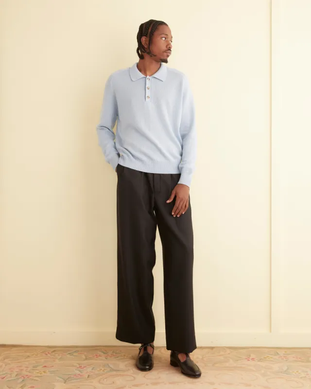 Cashmere Polo - Light Blue sold by BODE