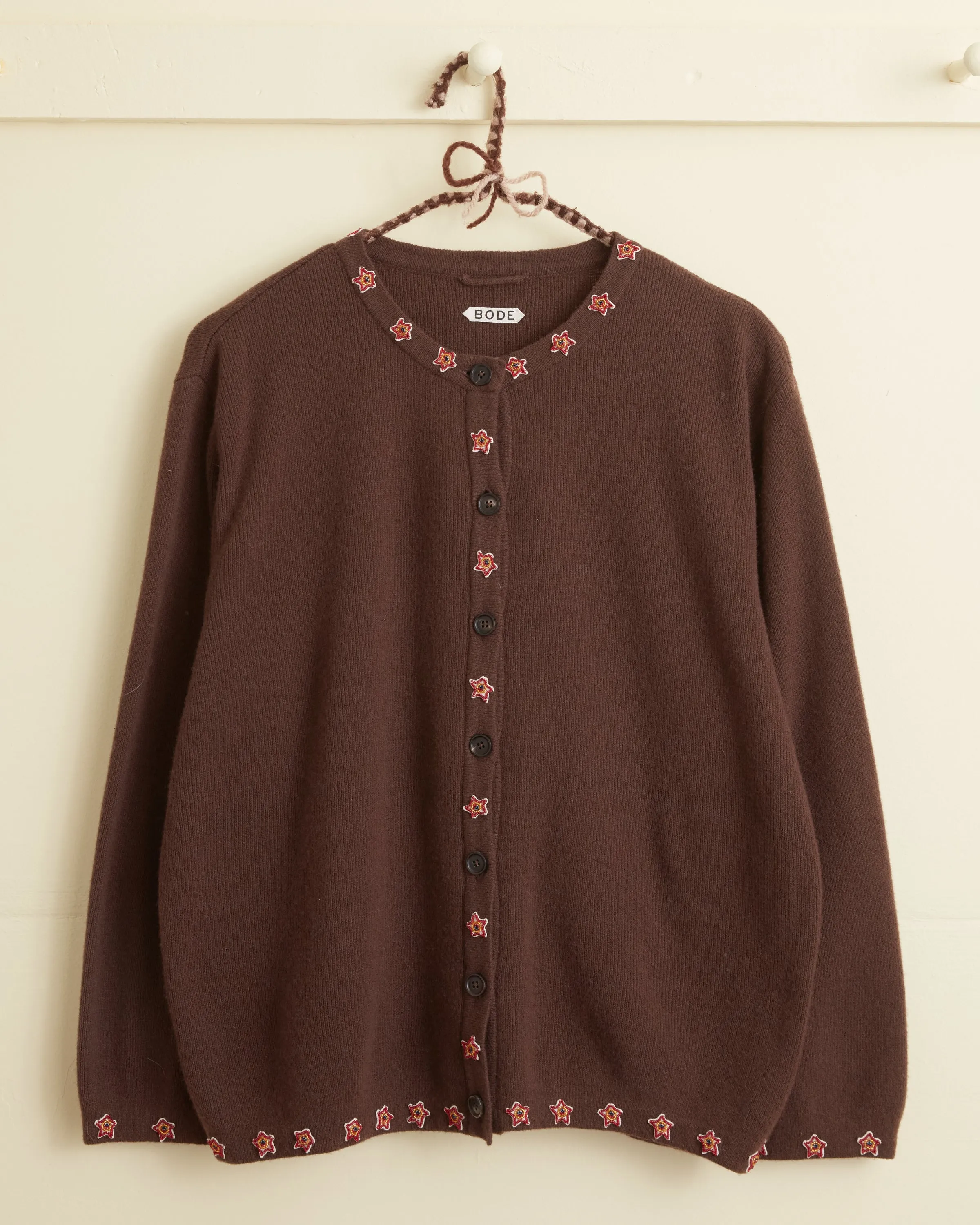 Starflower Beaded Cardigan - Brown sold by BODE