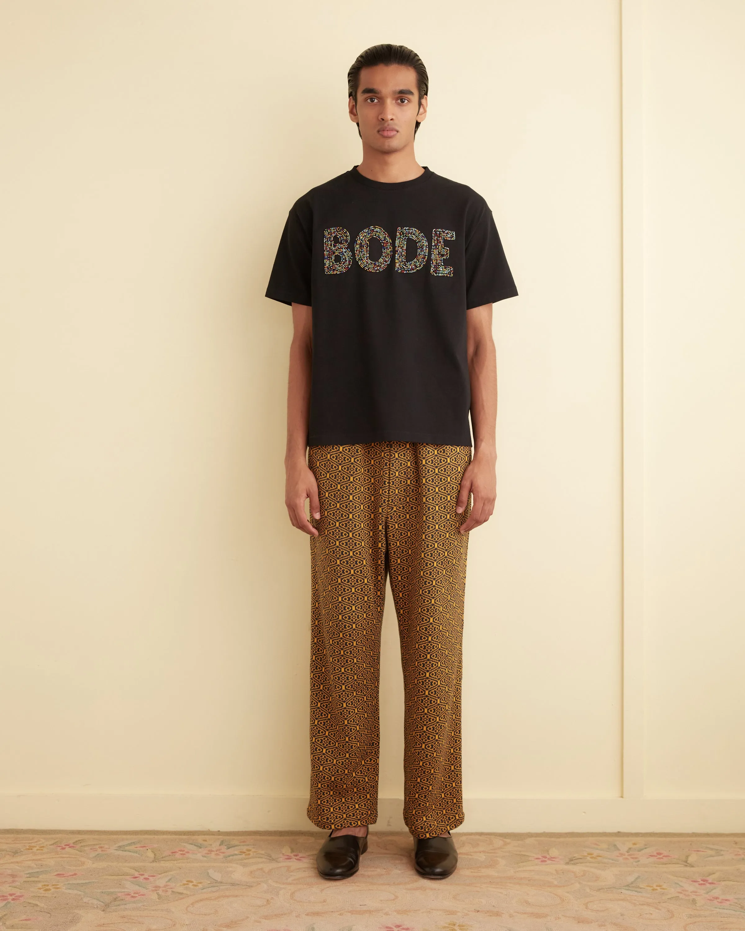 Crescent Jacquard Joggers sold by BODE