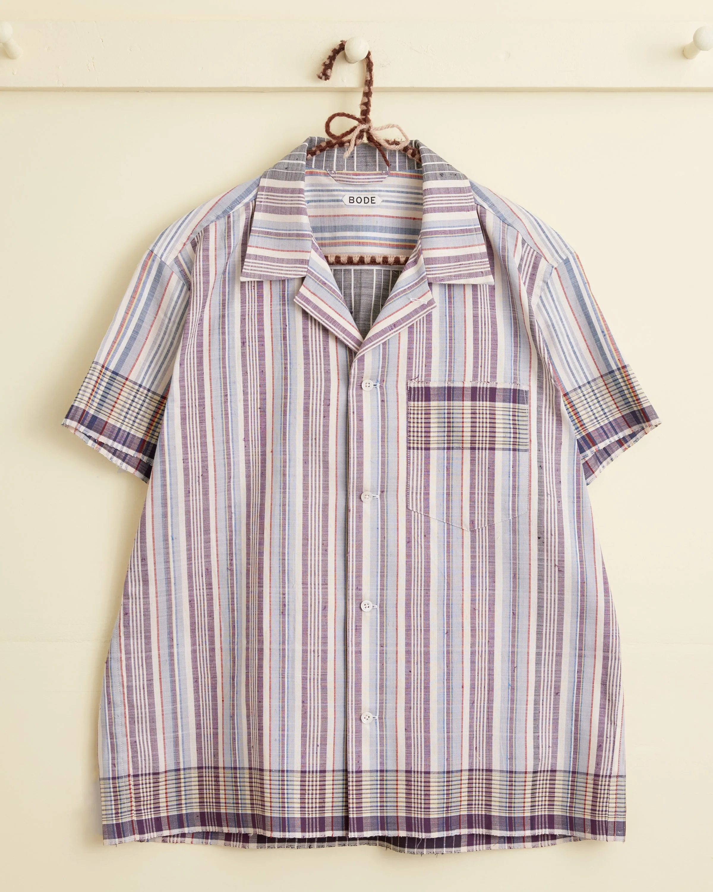 Lilac Scan Short Sleeve Shirt - S sold by BODE