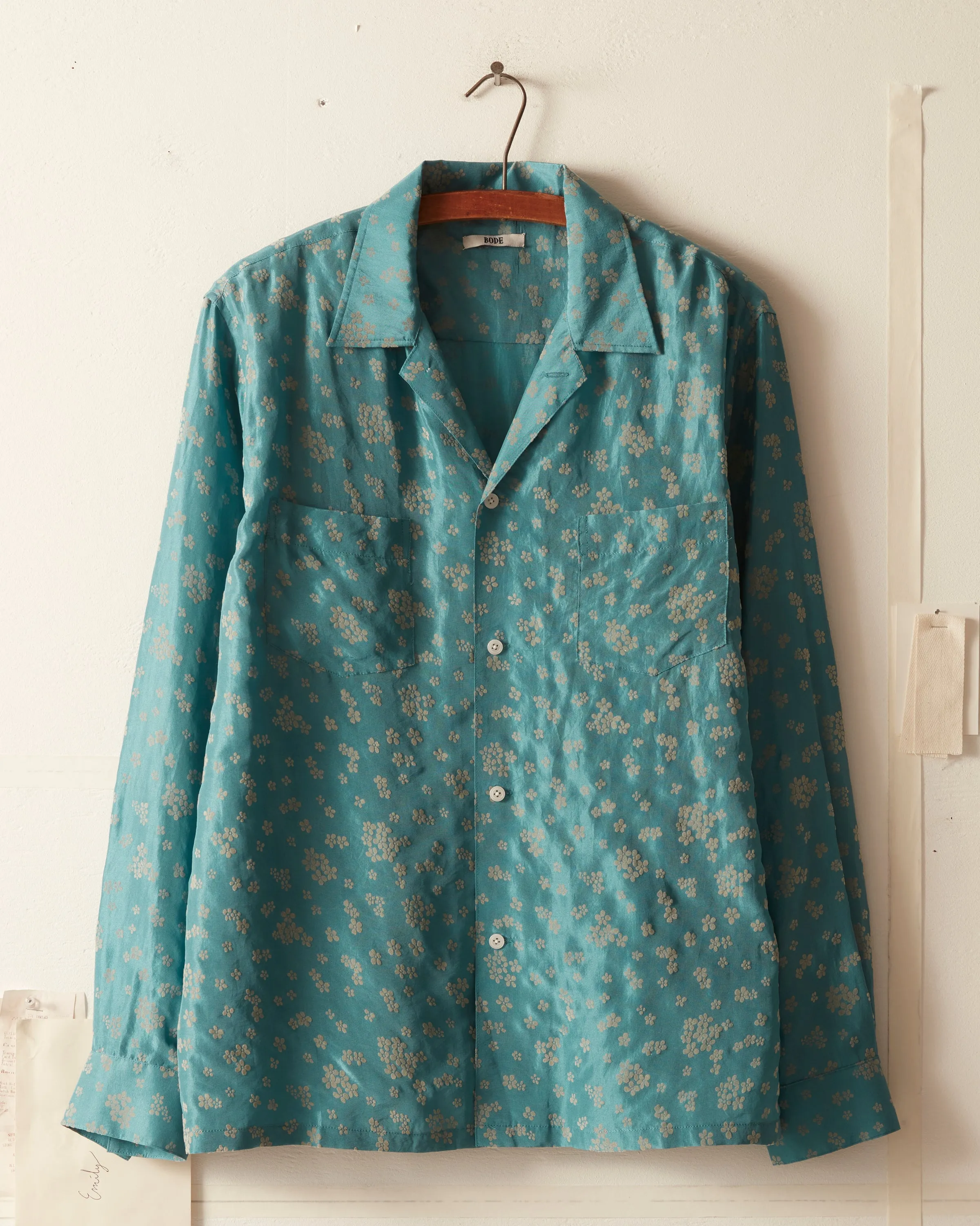 Floral Flocked Long Sleeve Shirt sold by BODE product image thumbnail 2