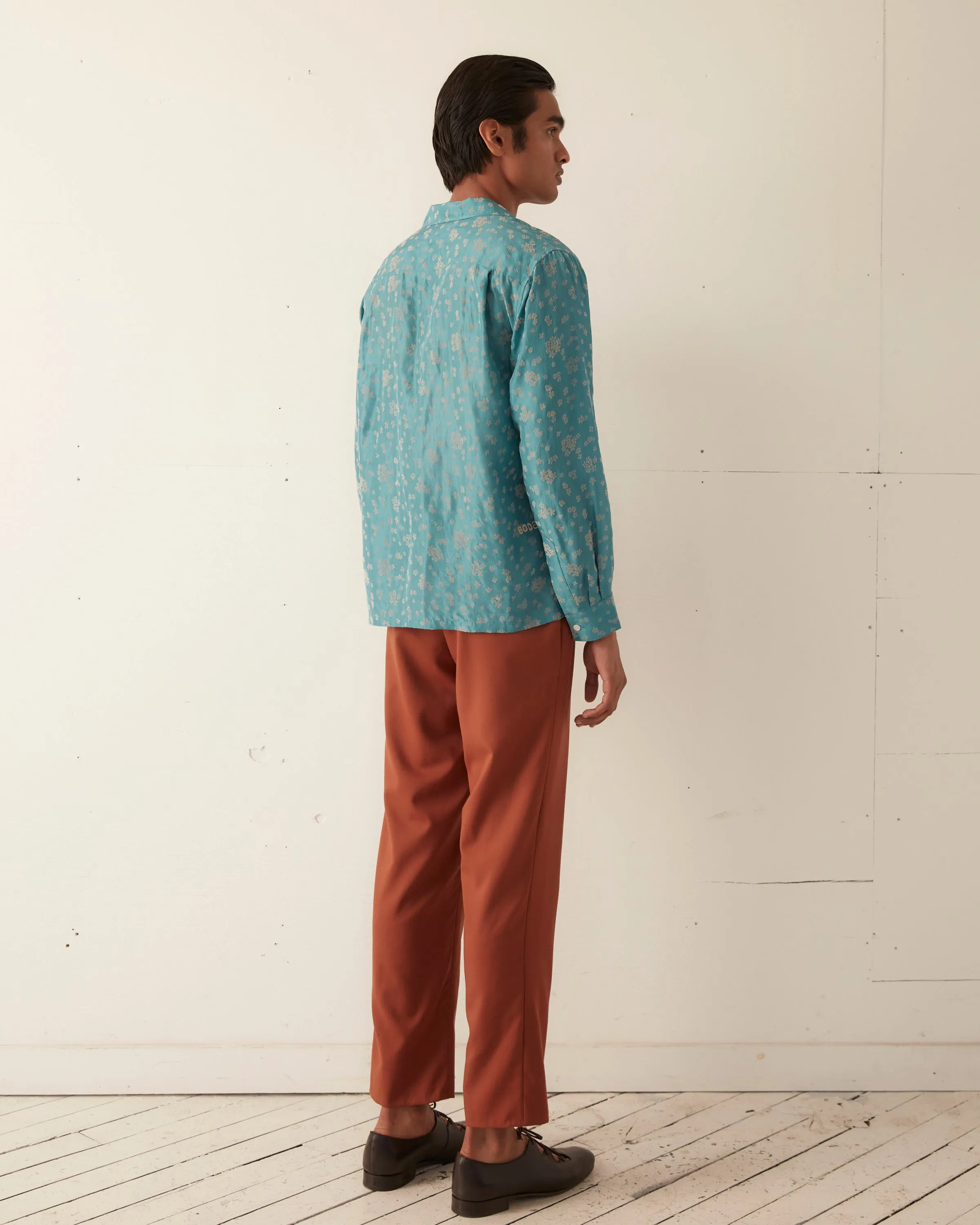 Floral Flocked Long Sleeve Shirt sold by BODE product image thumbnail 4