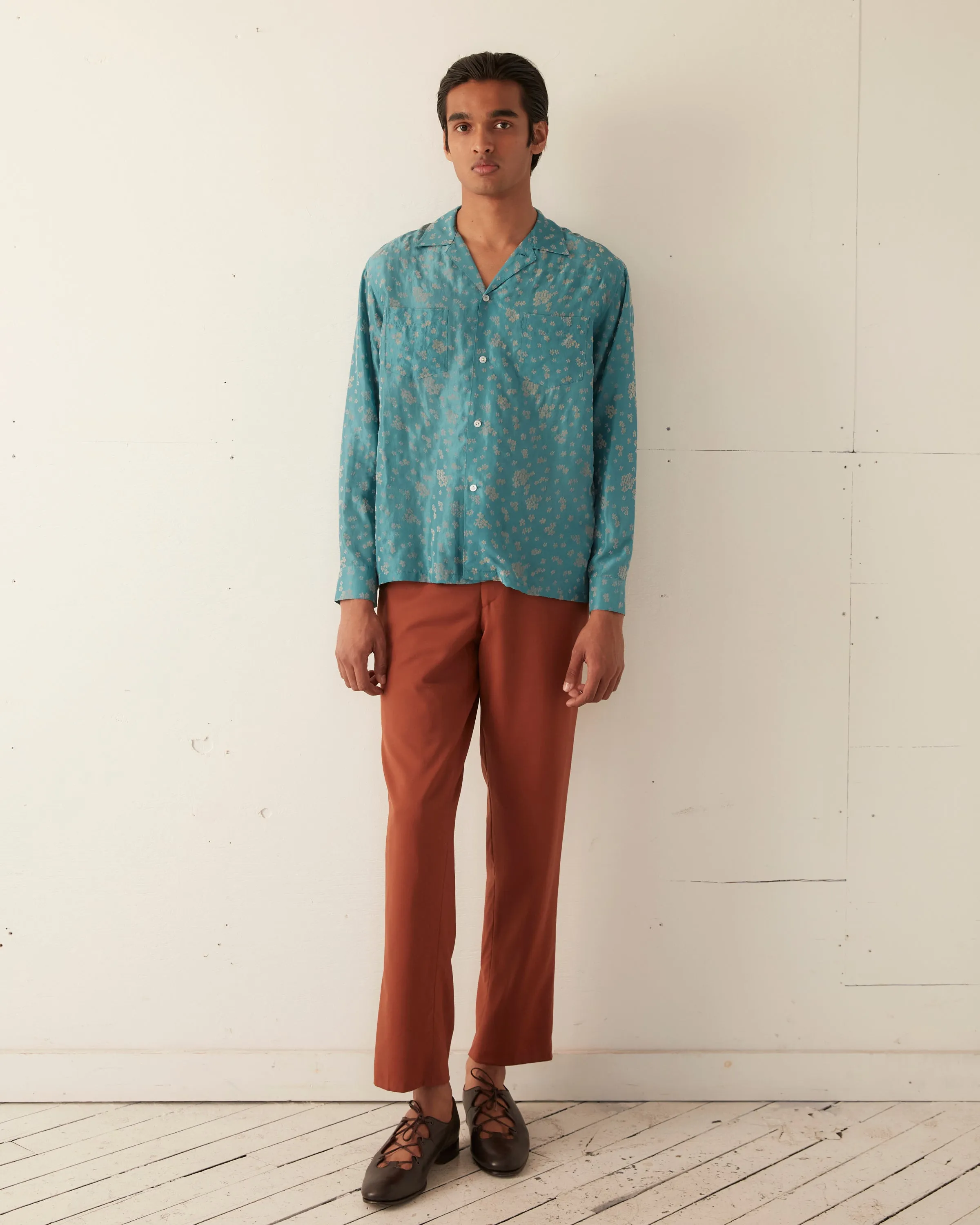 Floral Flocked Long Sleeve Shirt sold by BODE