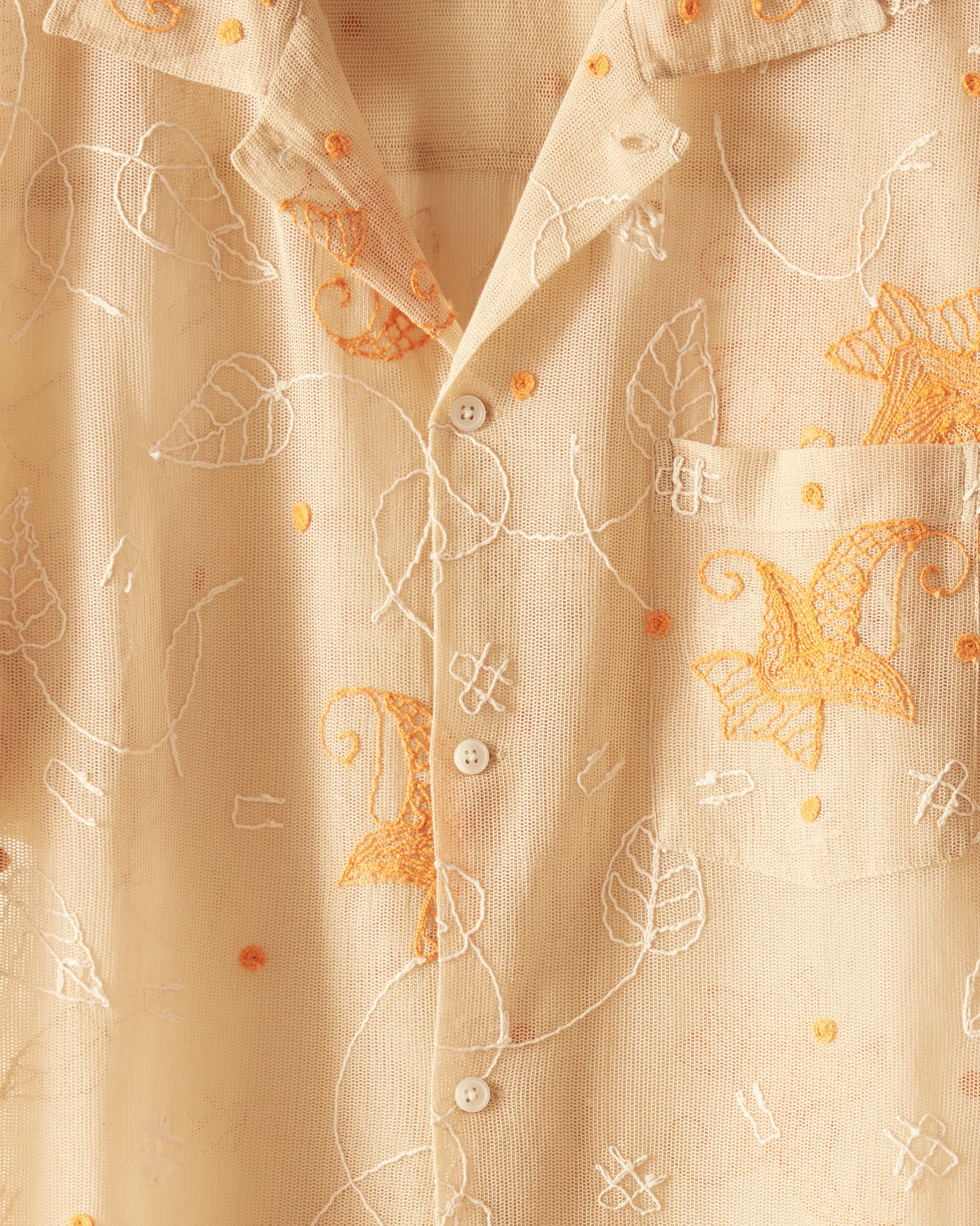 Mesh Lilium Short Sleeve Shirt sold by BODE product image thumbnail 3