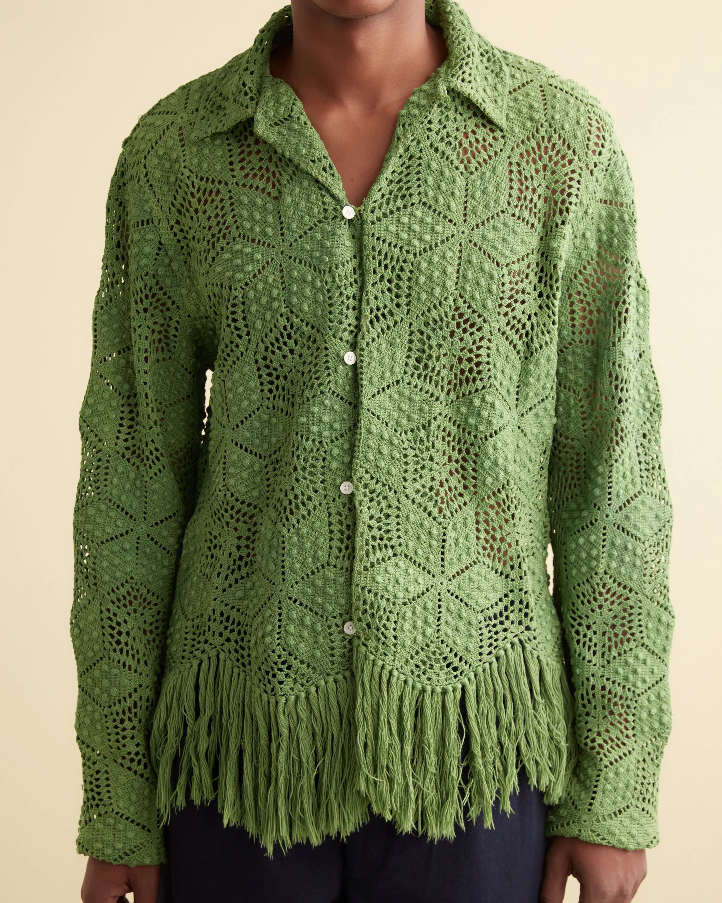 Spinner Fringe Long Sleeve Shirt - S/M sold by BODE product image thumbnail 2